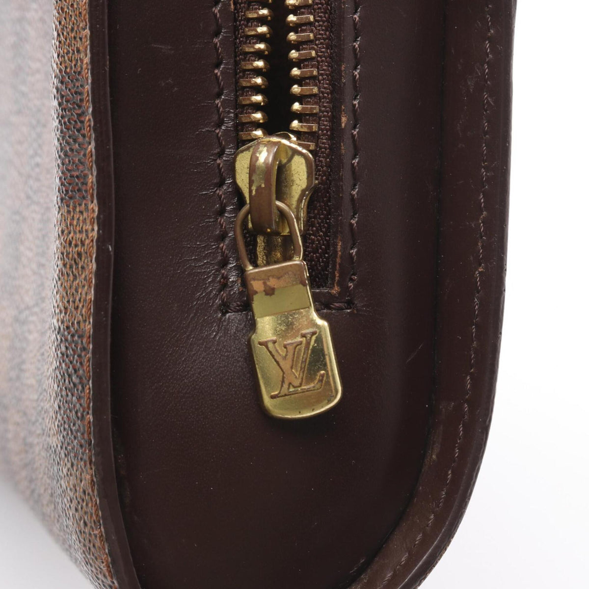 Louis Vuitton Brown Damier Canvas Coated Canvas Leather Clutch Bag (Pre-Owned)