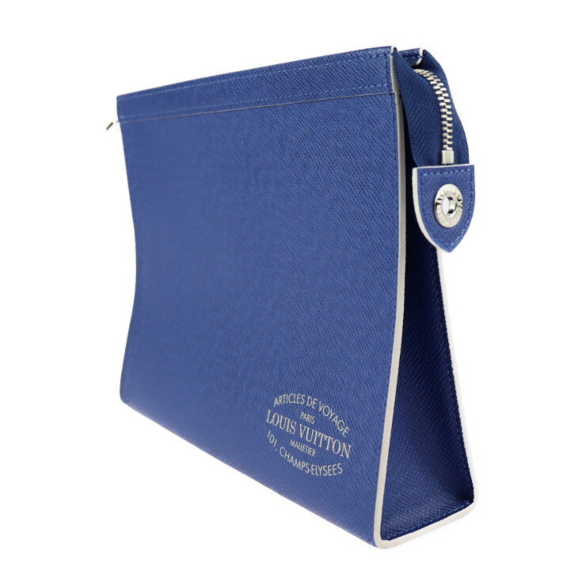 Louis Vuitton Cobalt Taiga Leather Clutch Bag Pochette (Pre-Owned)