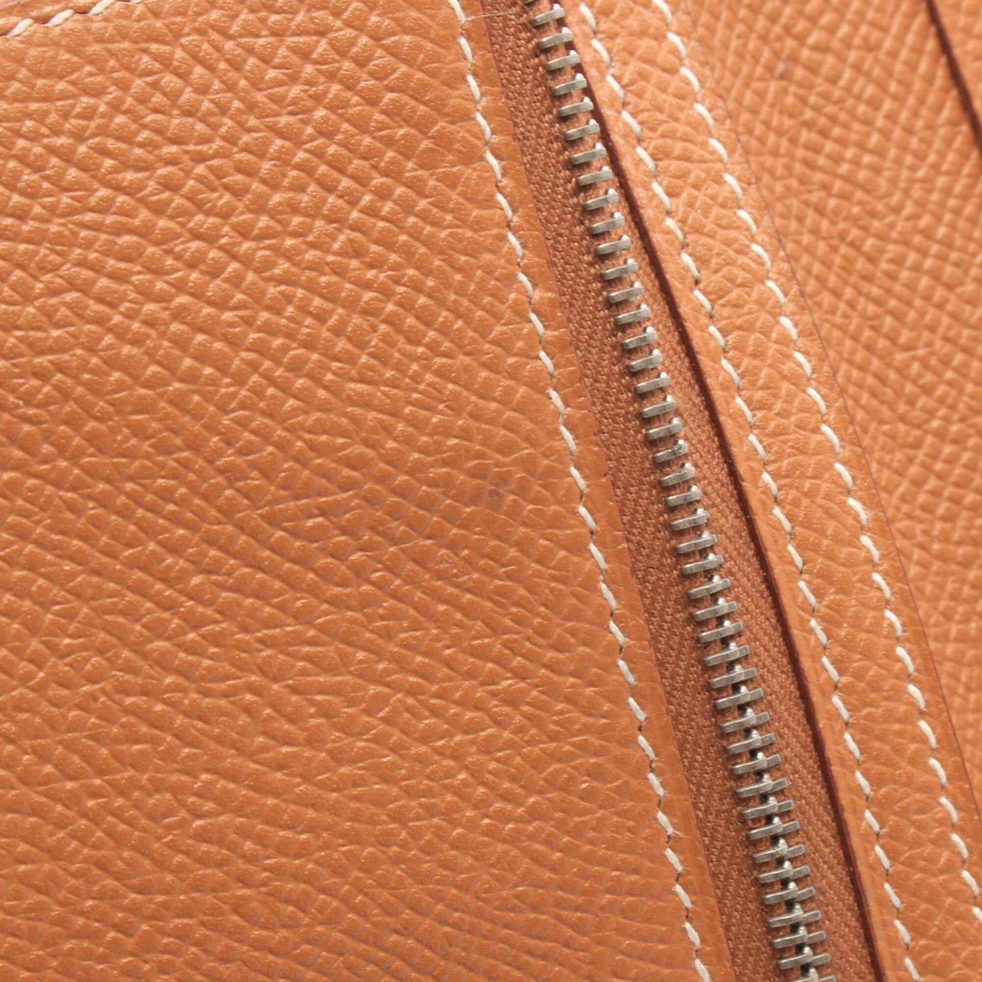 Hermes Brown Gold Brown Epsom Leather Long Wallet (Bi-Fold) (Pre-Owned)