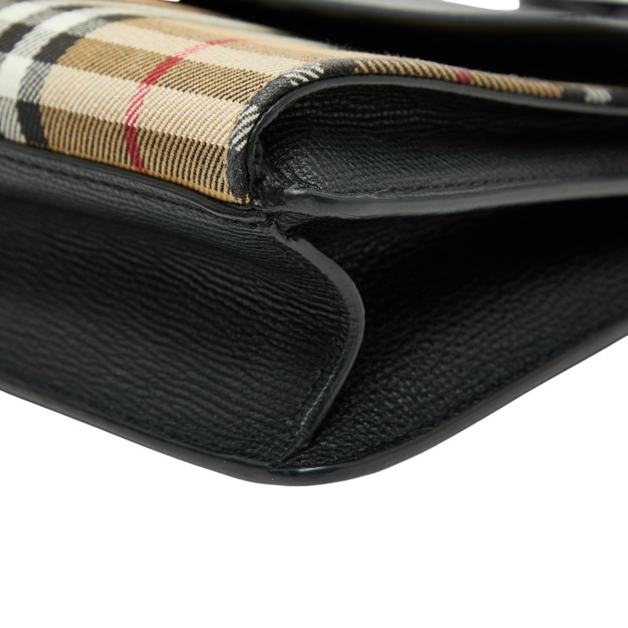 Burberry Black Brown Canvas Shoulder Bag (Pre-Owned)