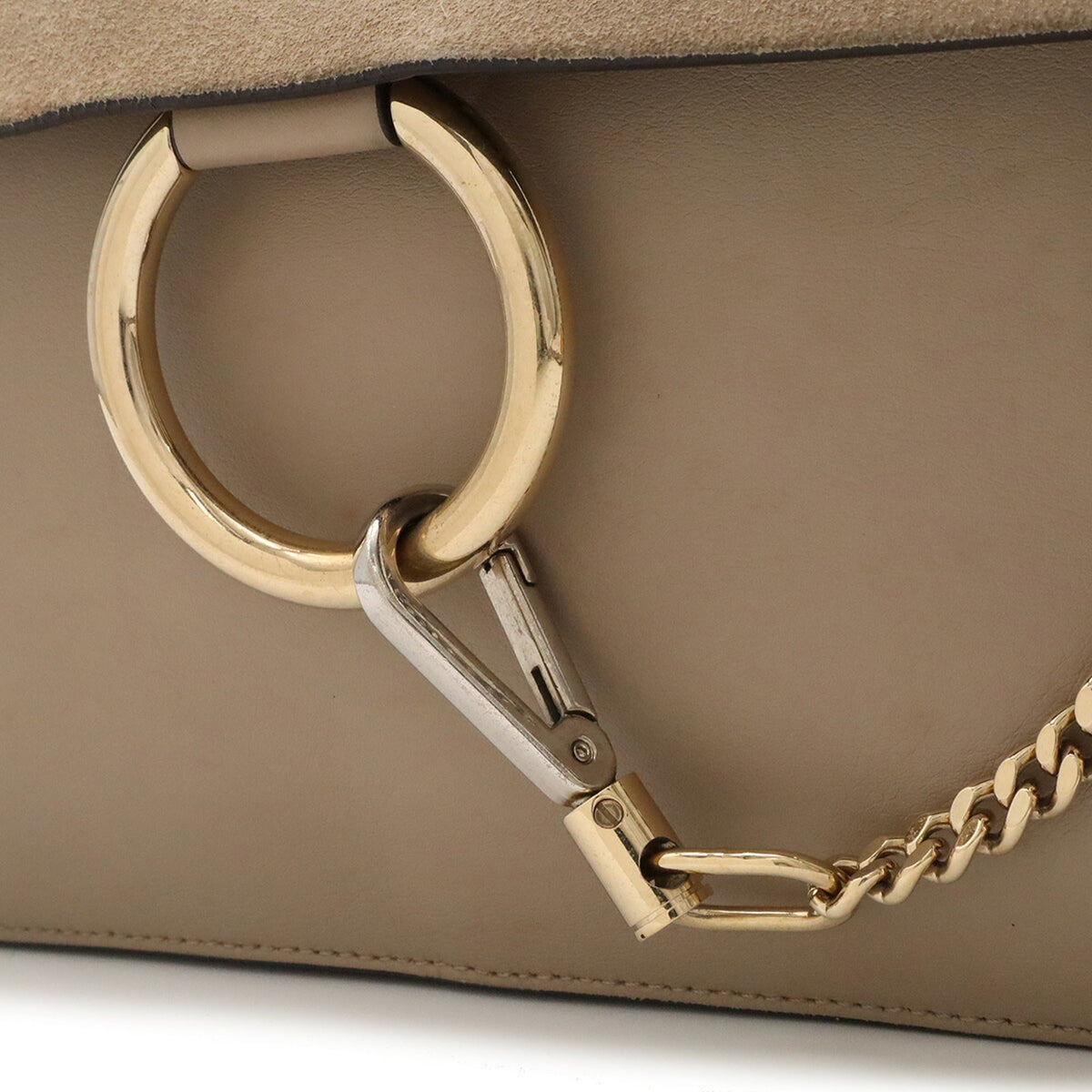 Chloé Grayish Leather Suede Pochette Shoulder Bag (Pre-Owned)