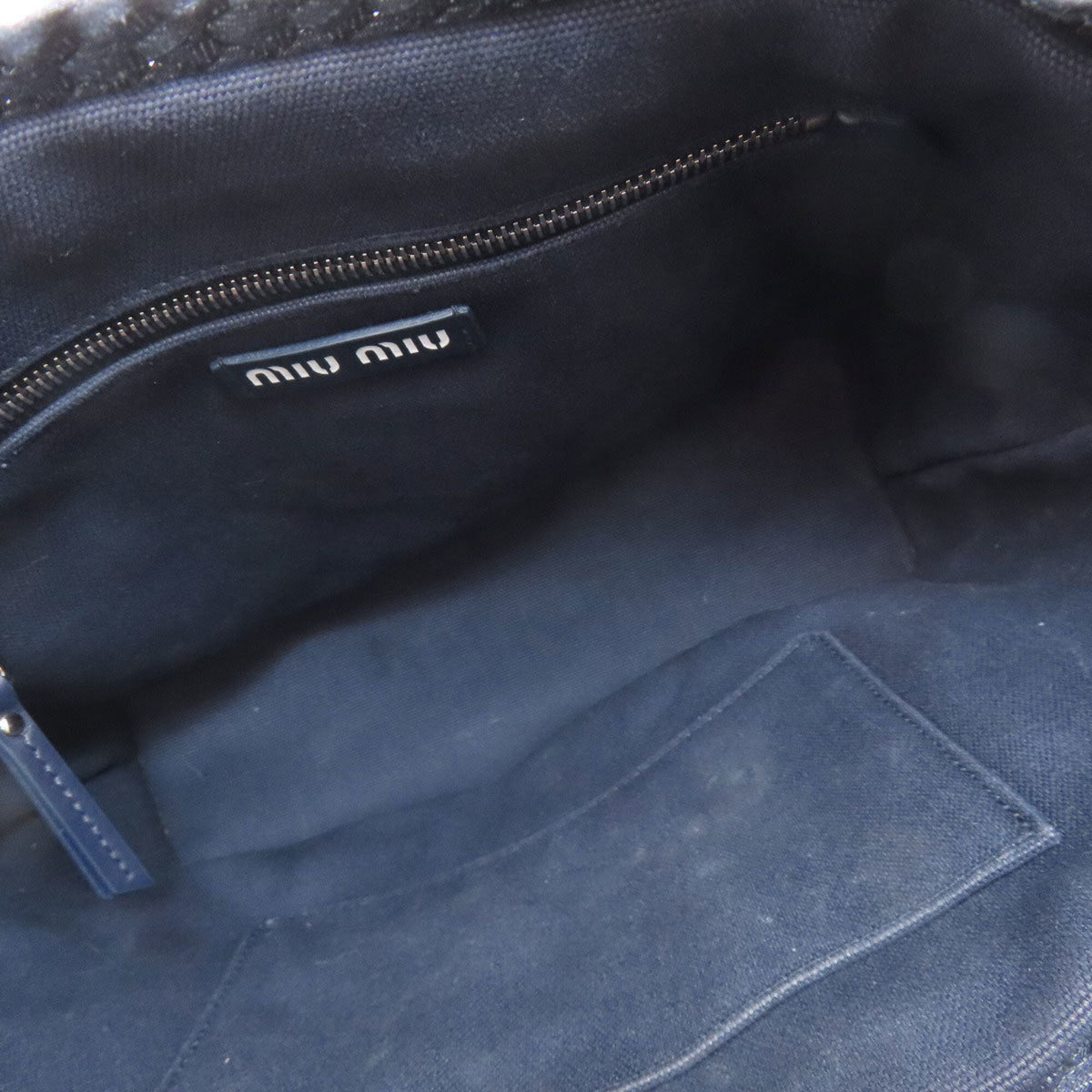Miu Miu Blue Canvas Tote Bag (Pre-Owned)