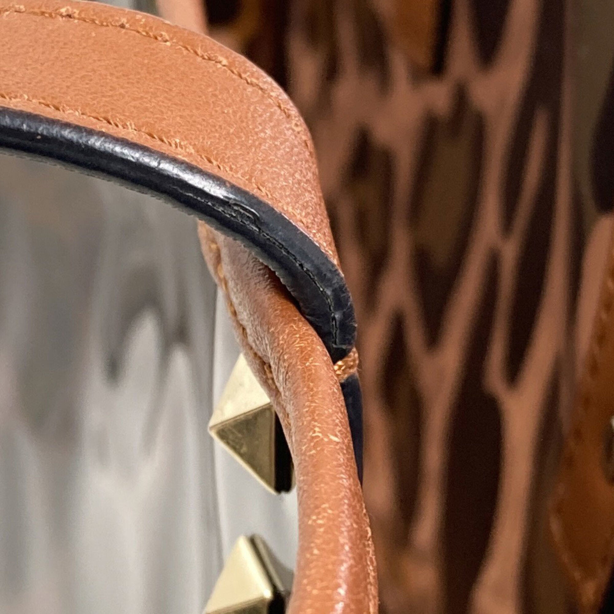 Valentino Brown Vinyl Tote Bag (Pre-Owned)