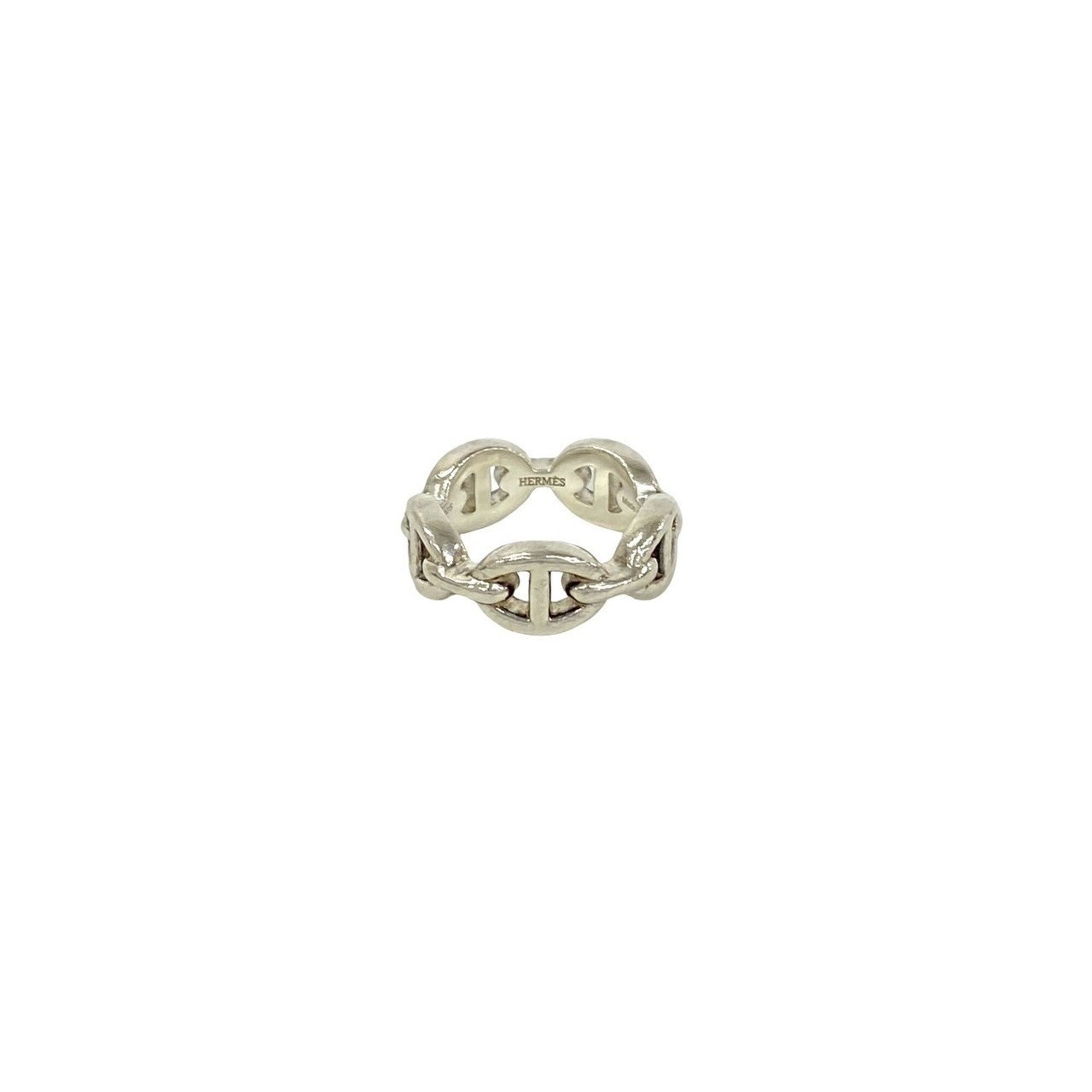 Hermes Silver Silver 925 Band Ring (Pre-Owned)