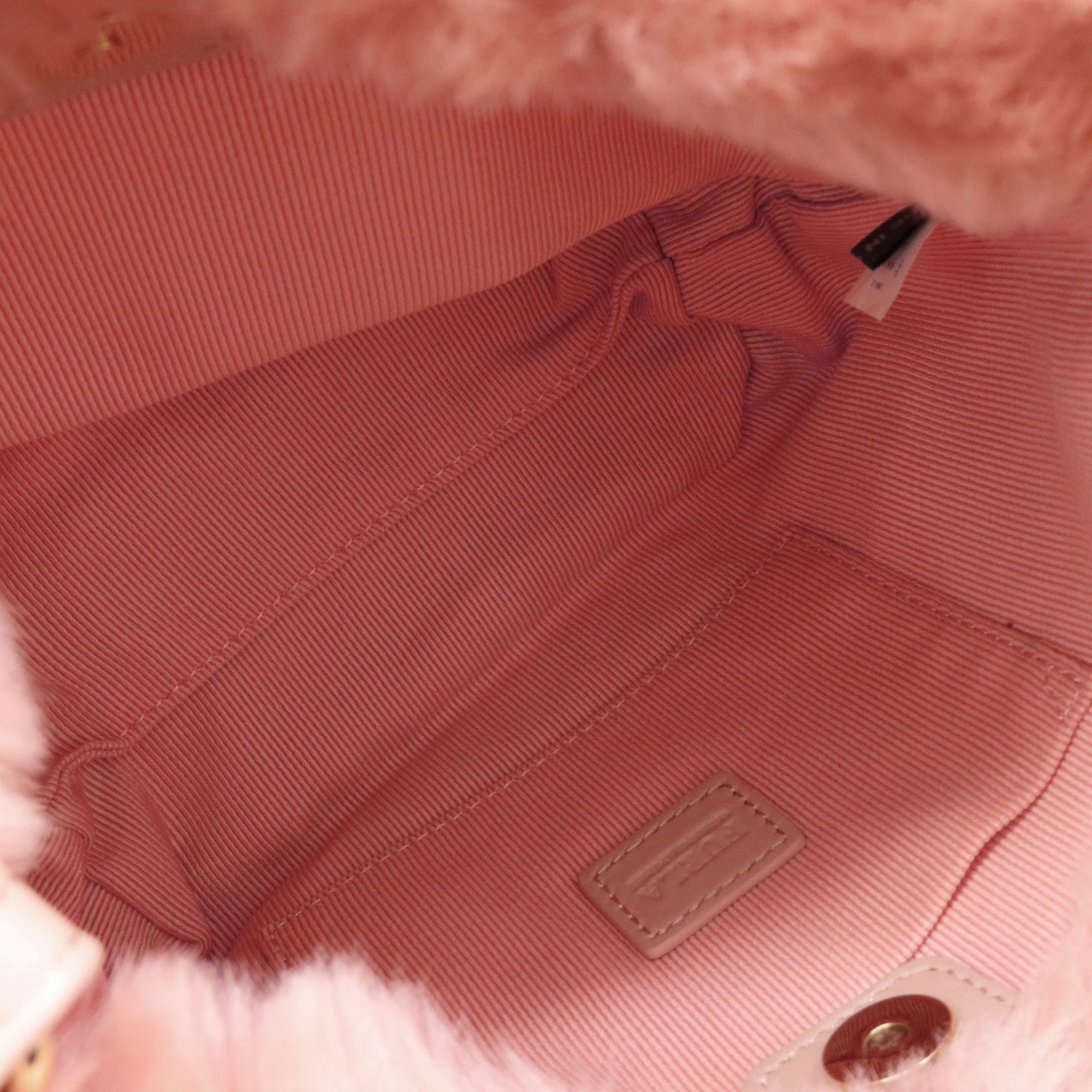 Furla Pink Fur Shoulder Bag (Pre-Owned)