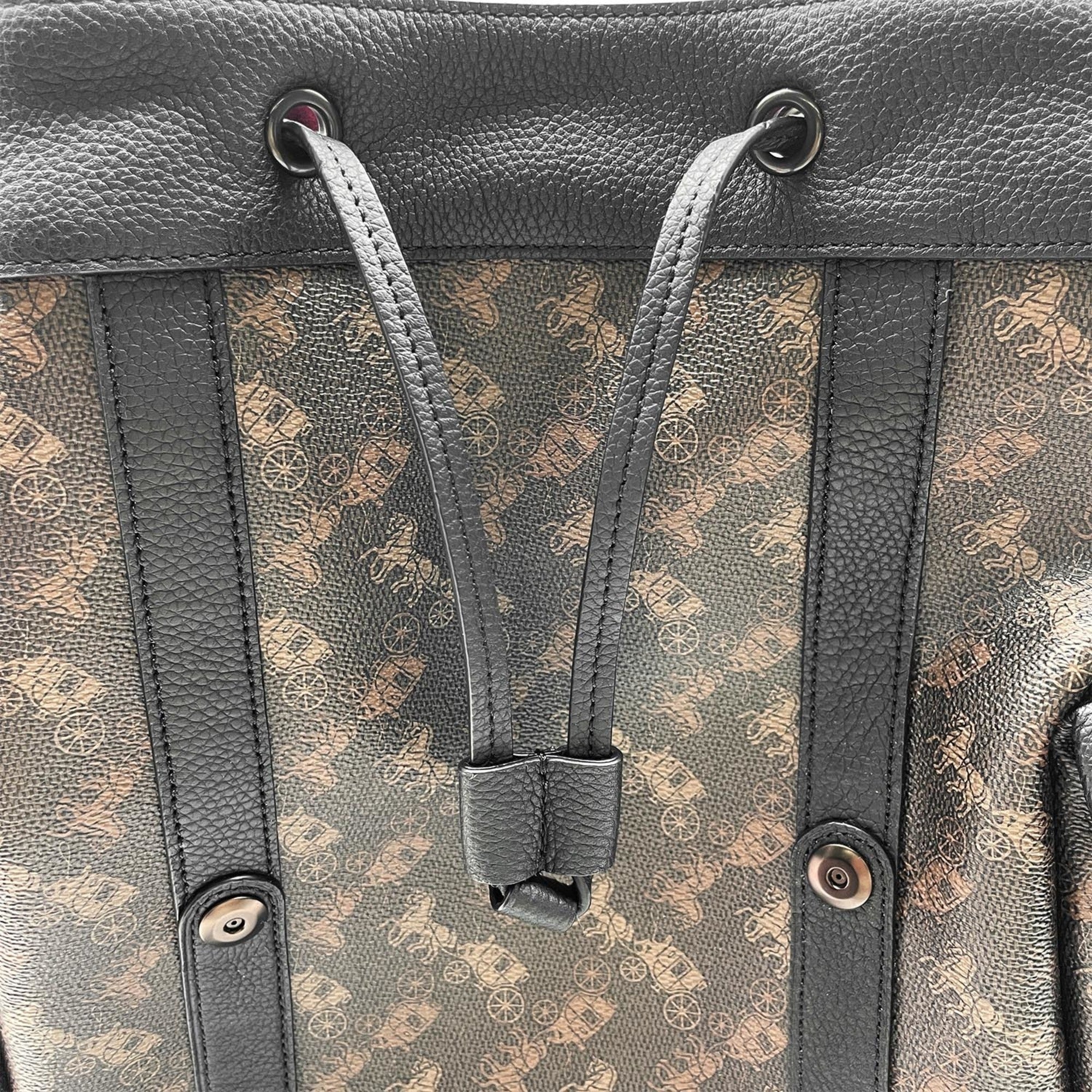 Coach Black Brown Pvc Leather Backpack (Pre-Owned)