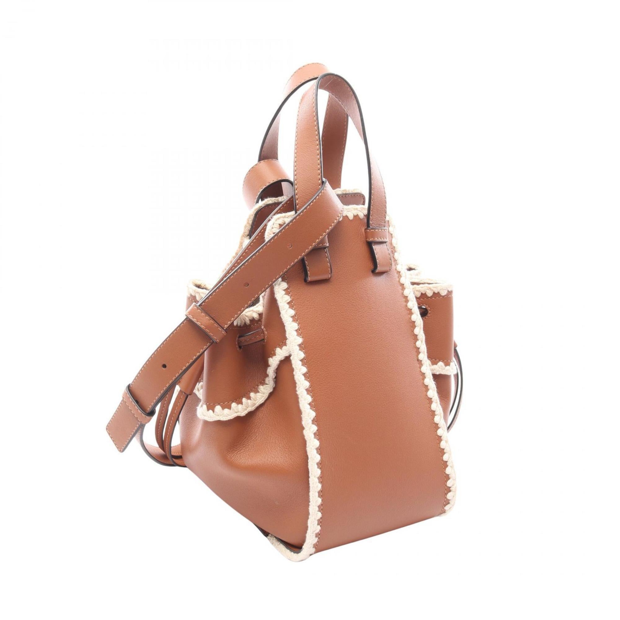 Loewe Brown White Leather Handbag (Pre-Owned)