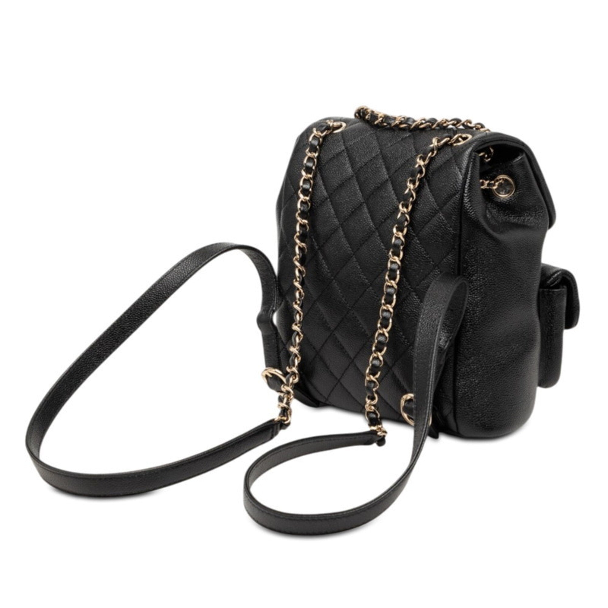 Chanel Black Grained Calfskin Backpack (Pre-Owned)