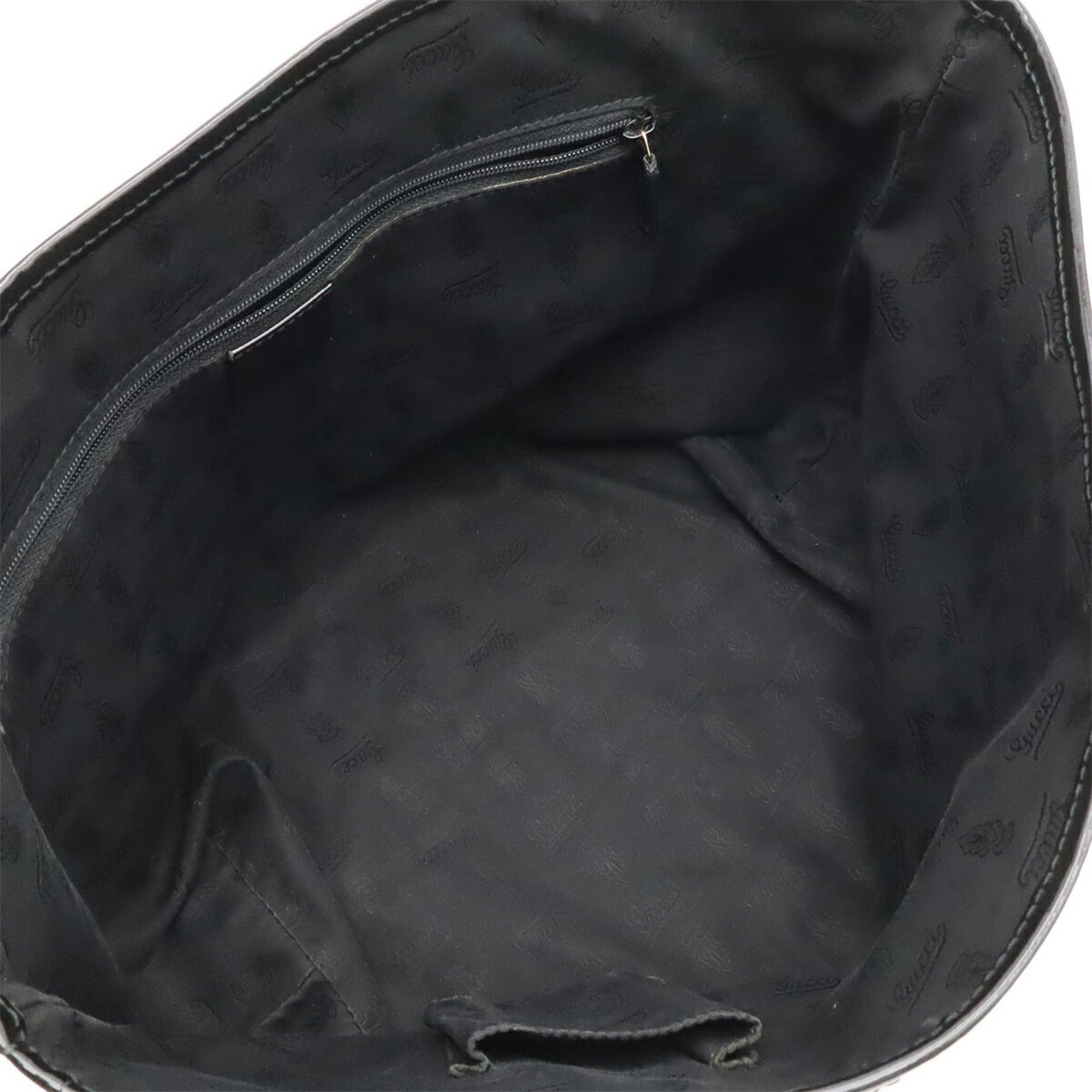 Gucci Gg Canvas Beige Black Khaki Gg Canvas Leather Shoulder Bag Tote Bag (Pre-Owned)