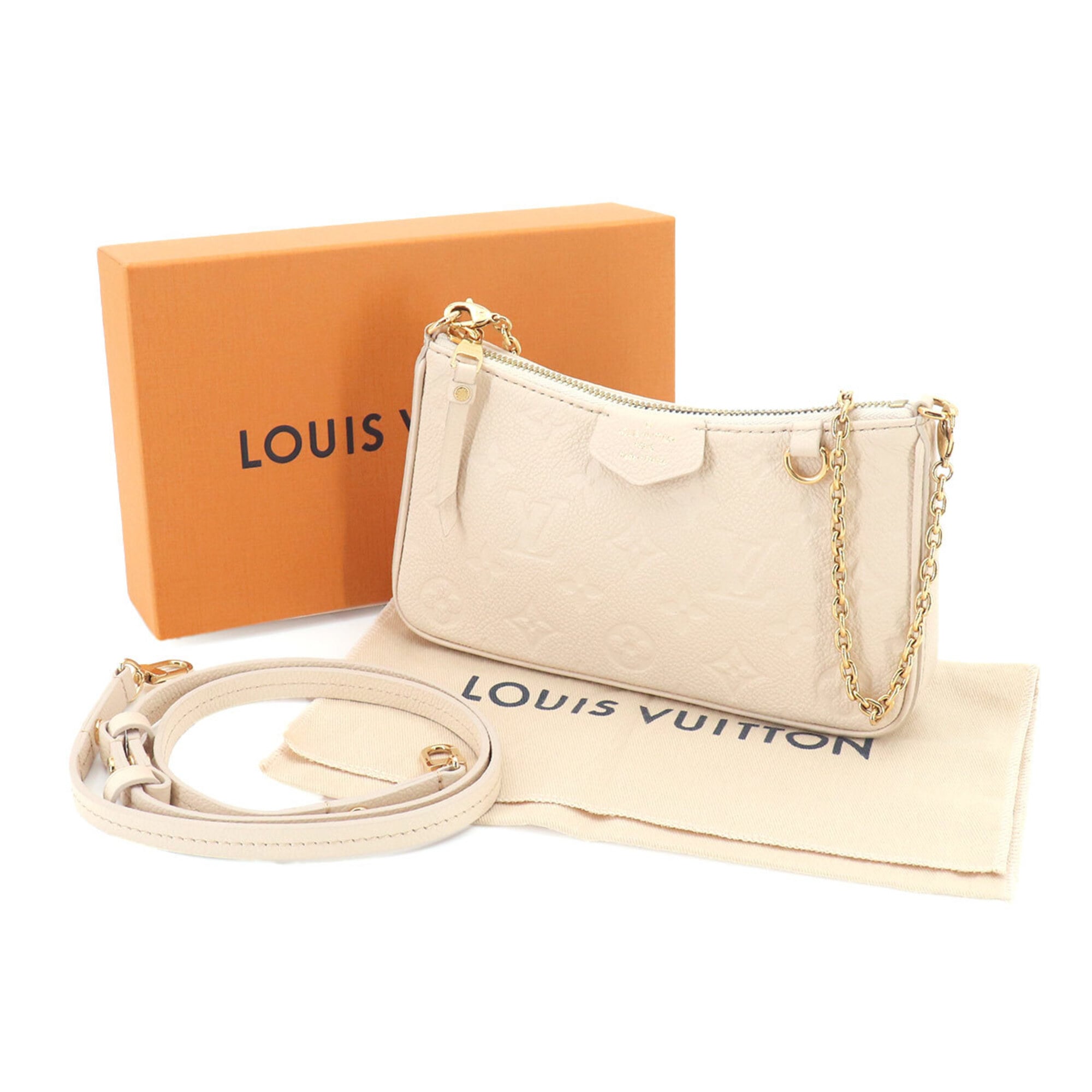 Louis Vuitton Cream Monogram Empreinte Handbag Pouch Shoulder Bag (Pre-Owned)