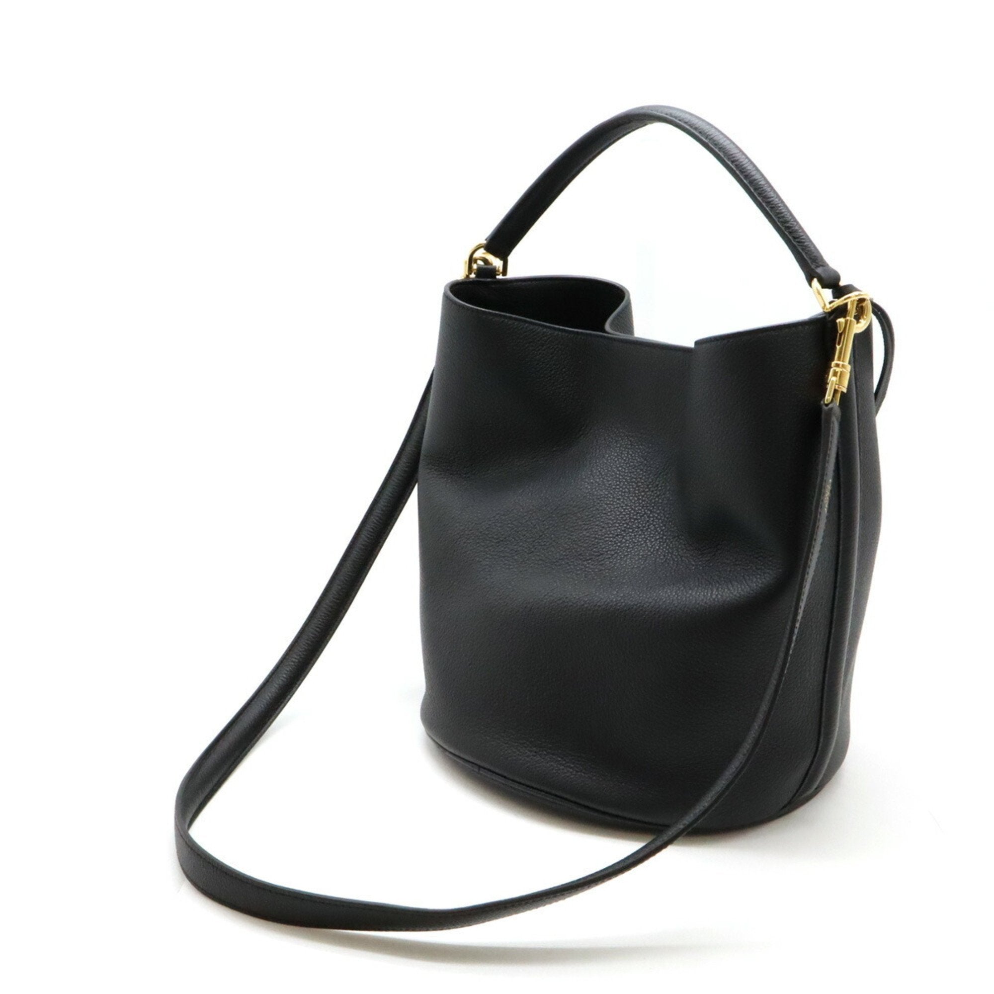 Celine Black Leather Handbag Shoulder Bag (Pre-Owned)