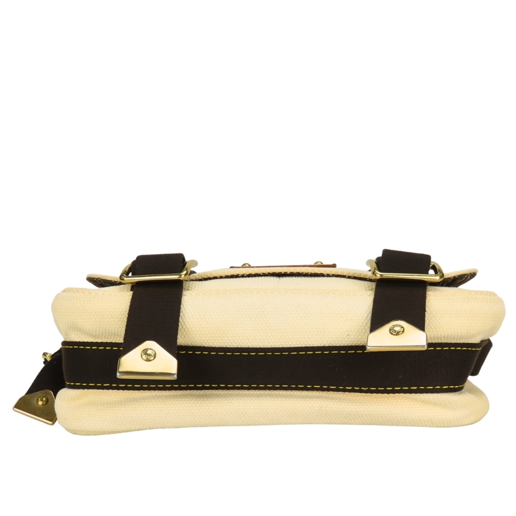 Louis Vuitton Brown Ecru Ivory Canvas Shoulder Bag (Pre-Owned)
