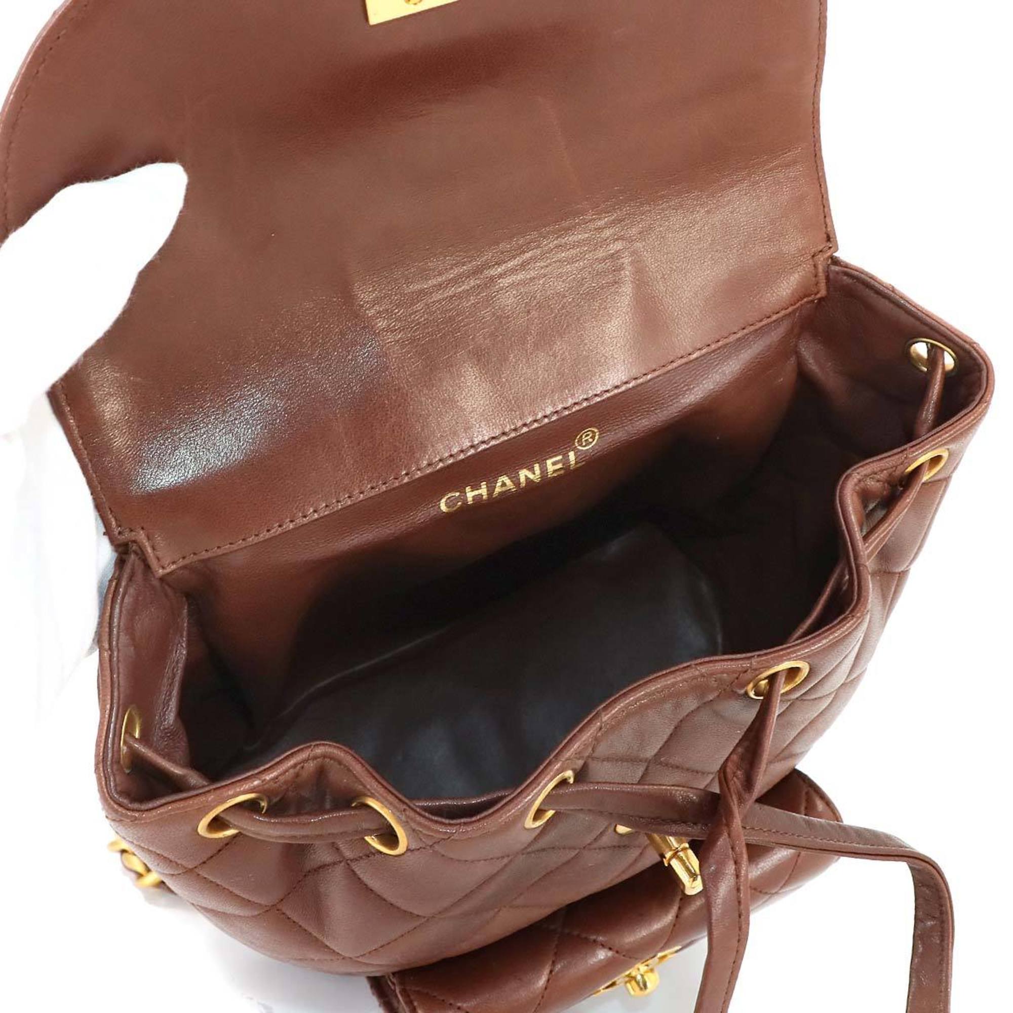 Chanel Brown Leather Backpack (Pre-Owned)