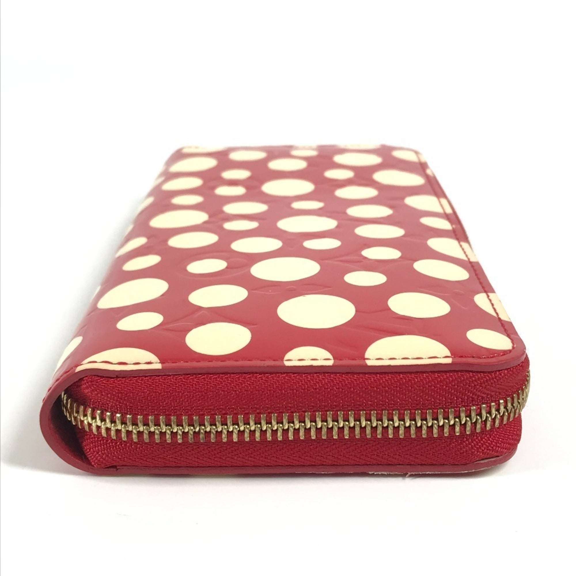 Louis Vuitton Red Color White Patent Leather Long Wallet (Bi-Fold) (Pre-Owned)