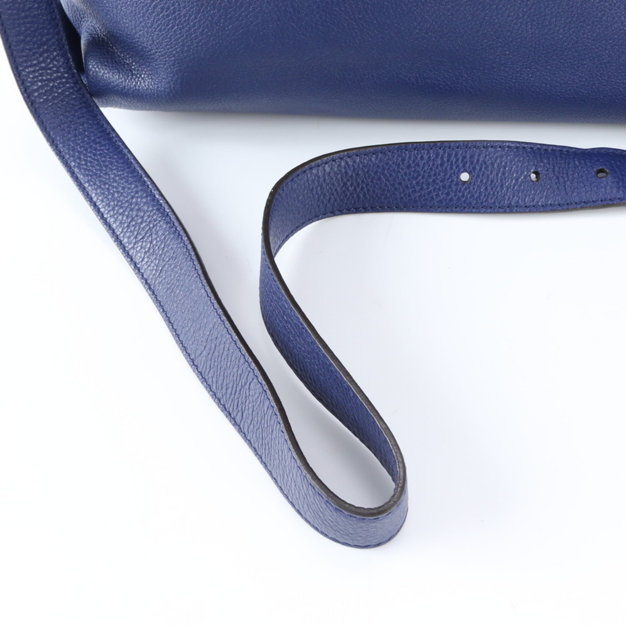 Salvatore Ferragamo Gancini Blue Leather Handbag Shoulder Bag (Pre-Owned)