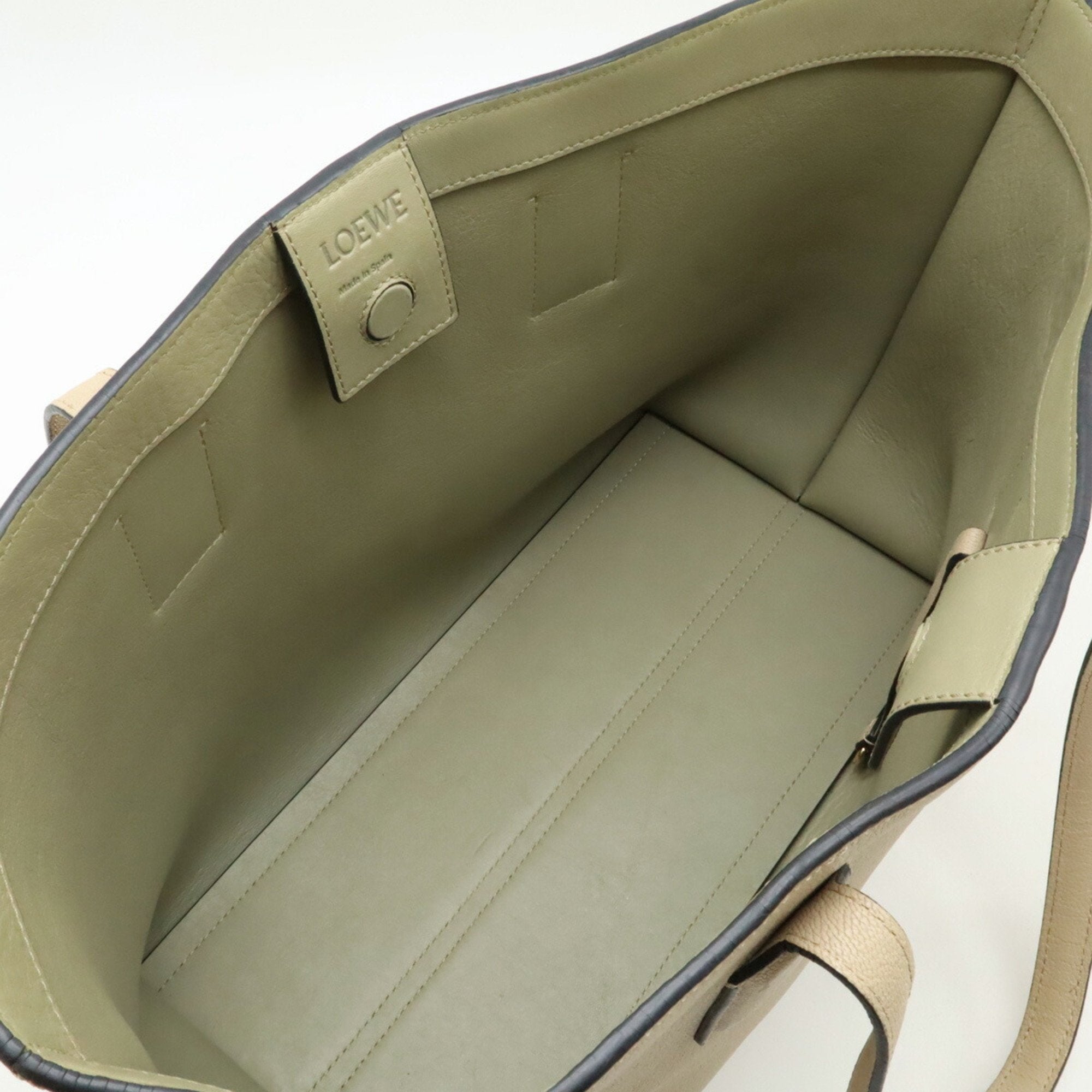 Loewe Light Beige Leather Shoulder Bag Tote Bag (Pre-Owned)