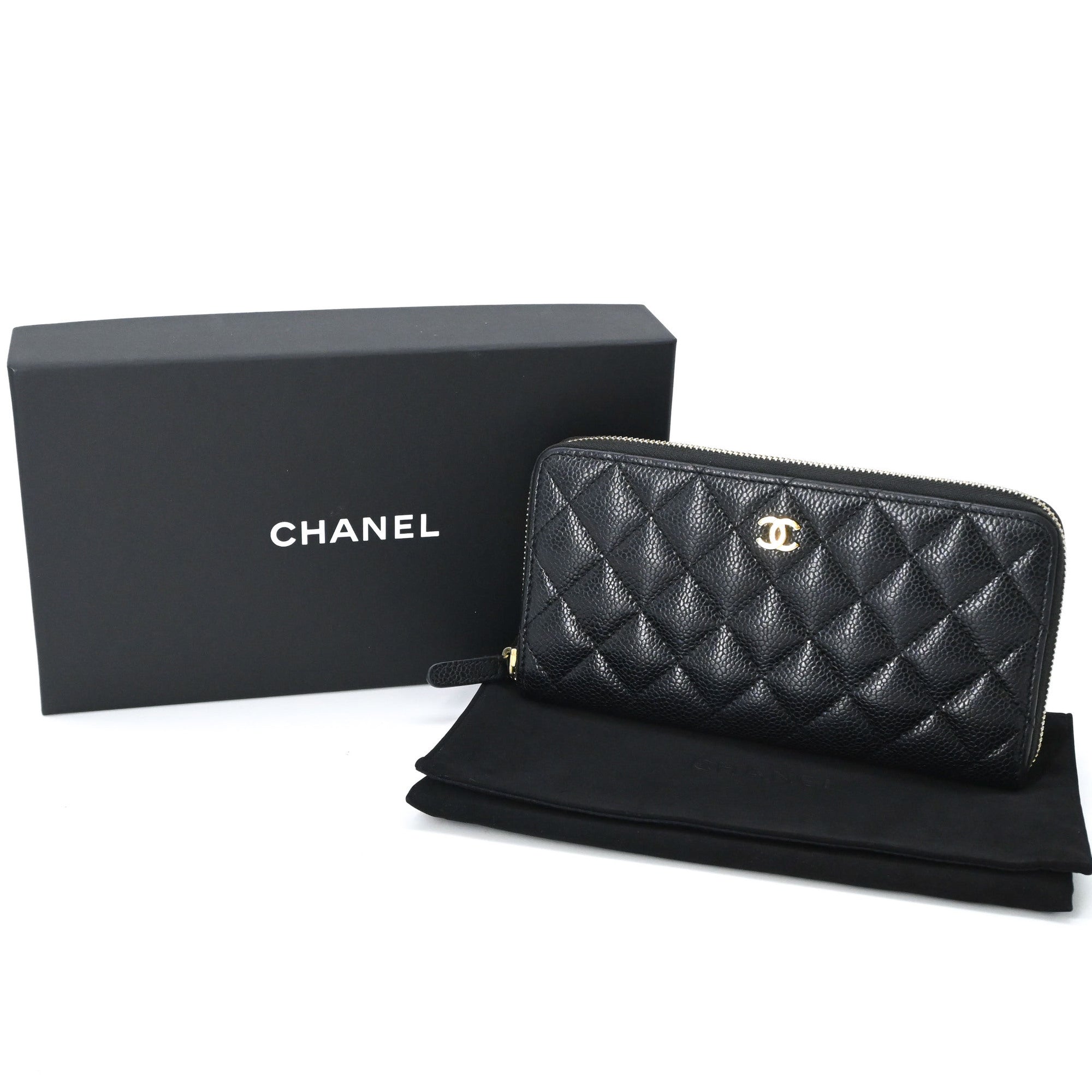Chanel Black Grained Calfskin Coin Purse/Coin Case (Pre-Owned)
