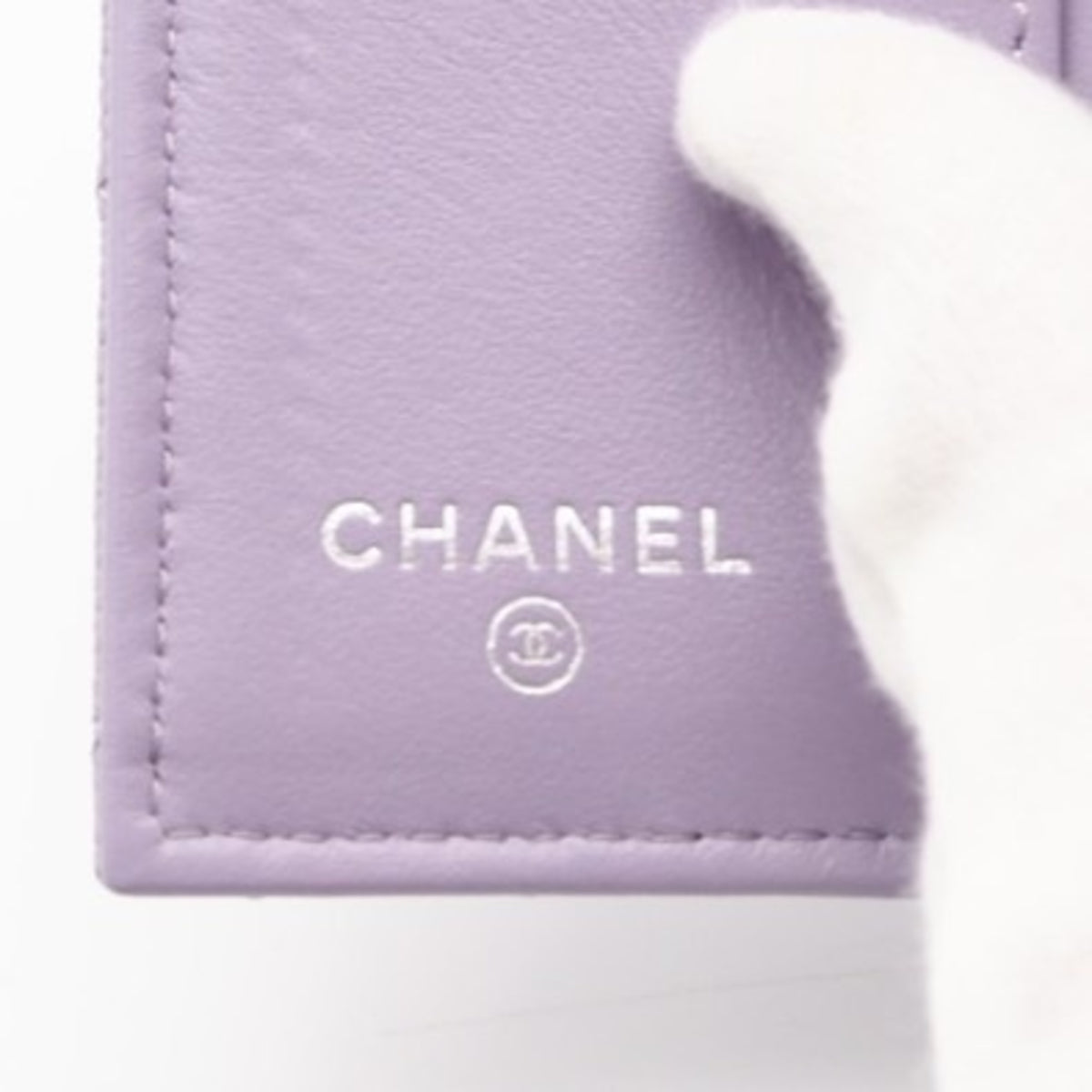 Christian Dior Purple White Leather Wallet (Tri-Fold) (Pre-Owned)