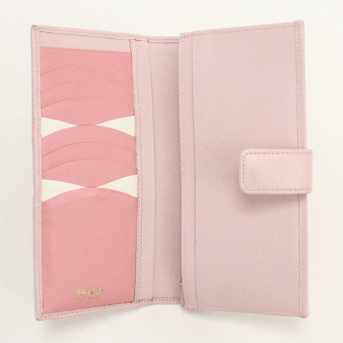Prada Pink Leather Long Wallet (Bi-Fold) (Pre-Owned)
