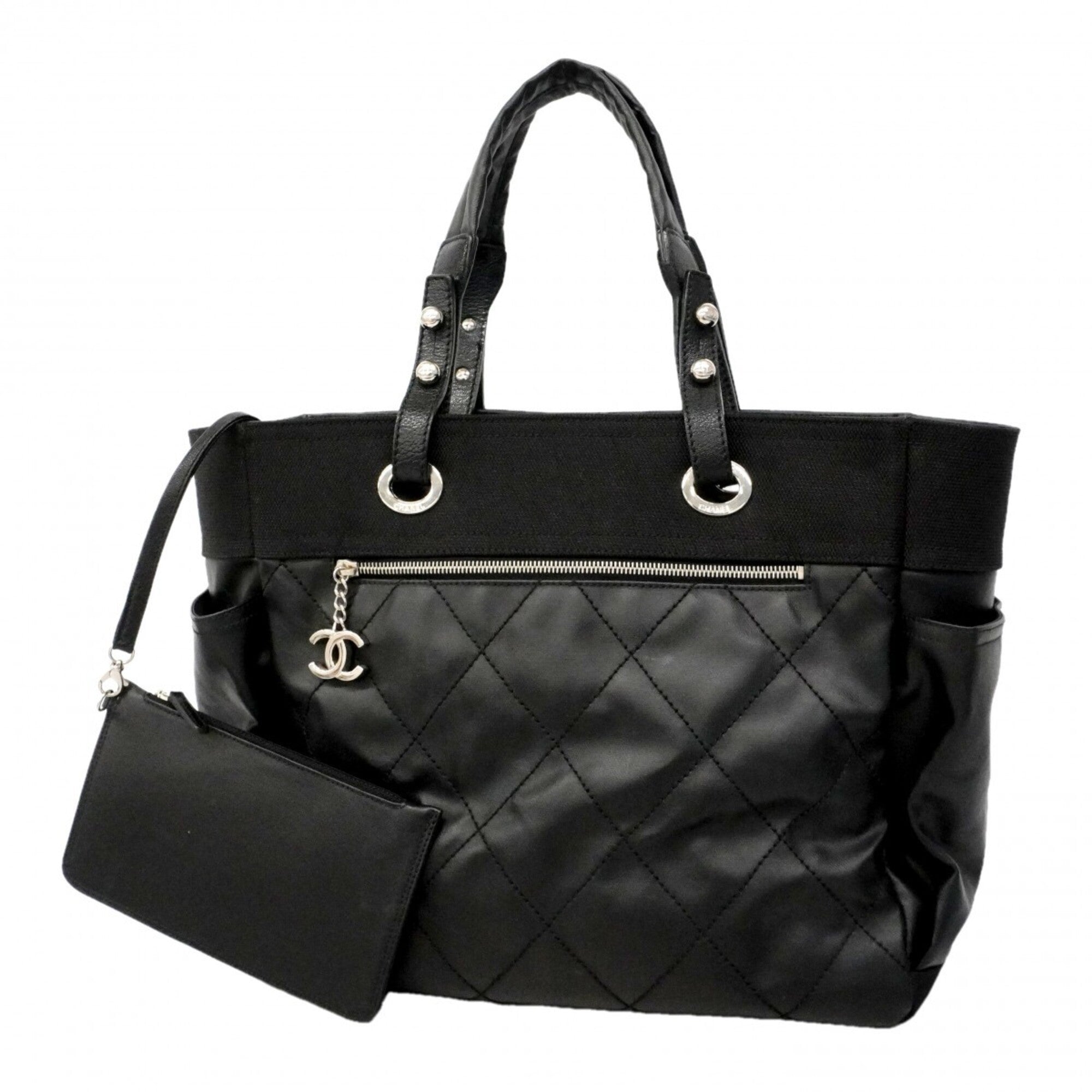 Chanel Black Canvas Tote Bag (Pre-Owned)