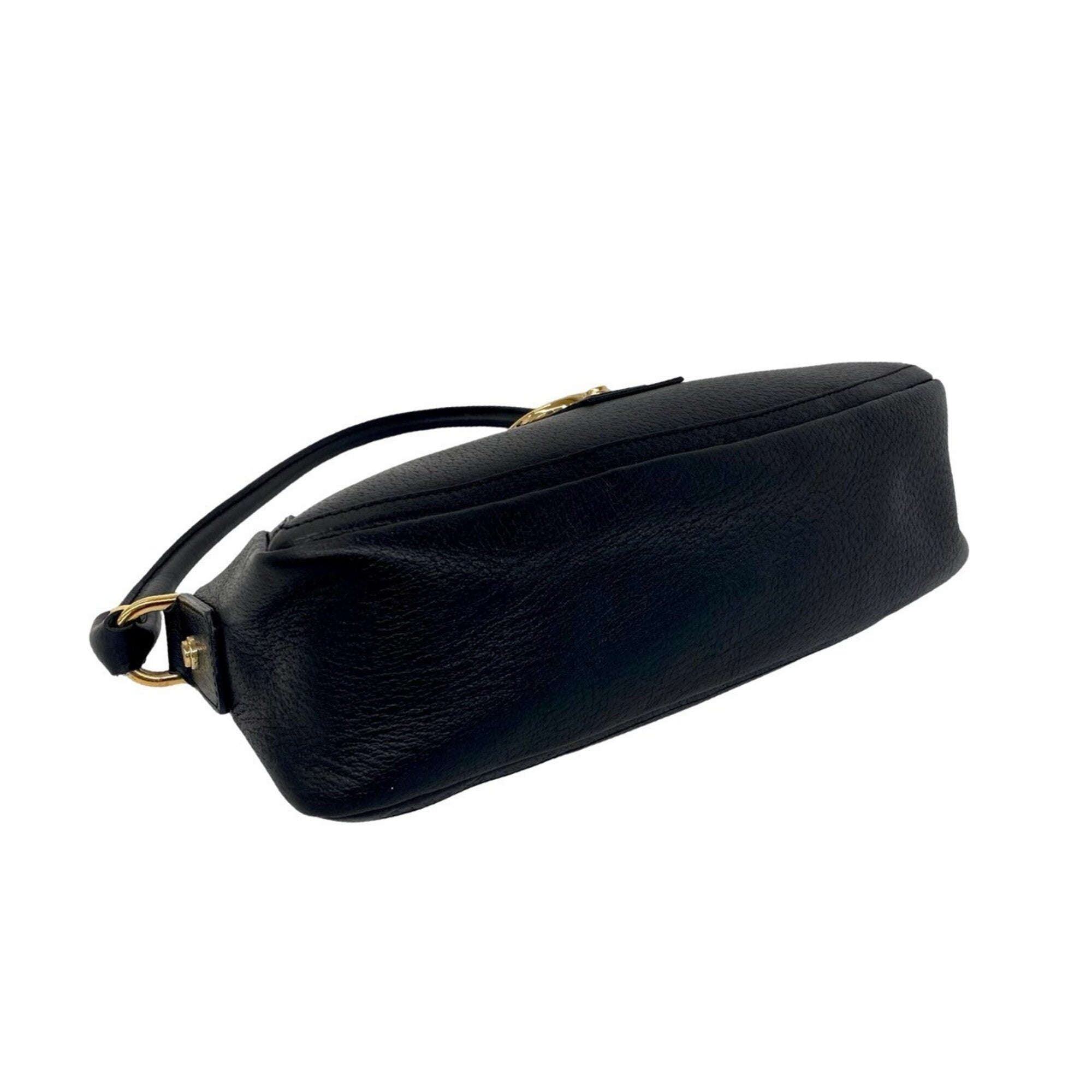 Gucci Black Leather Handbag Pouch Shoulder Bag (Pre-Owned)