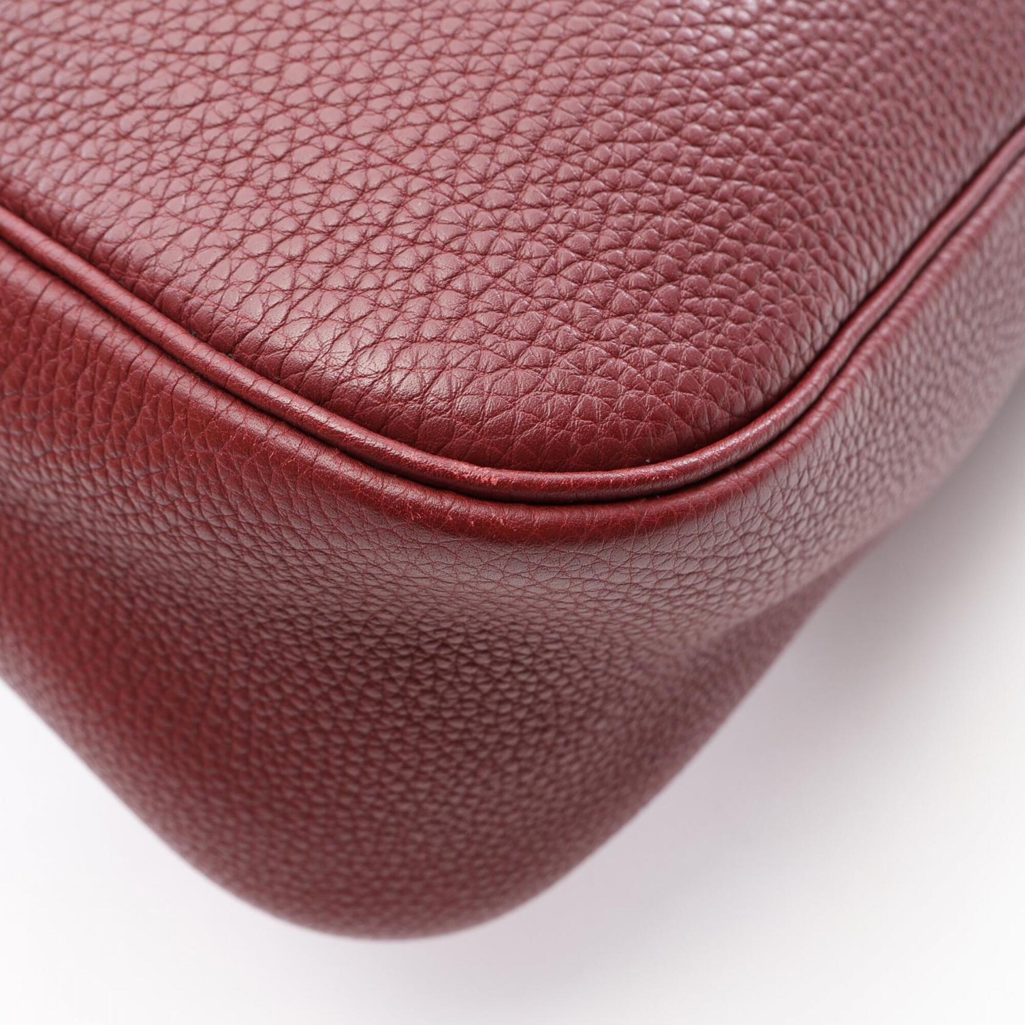 Hermes Bordeaux Rouge H Togo Leather Handbag Shoulder Bag (Pre-Owned)