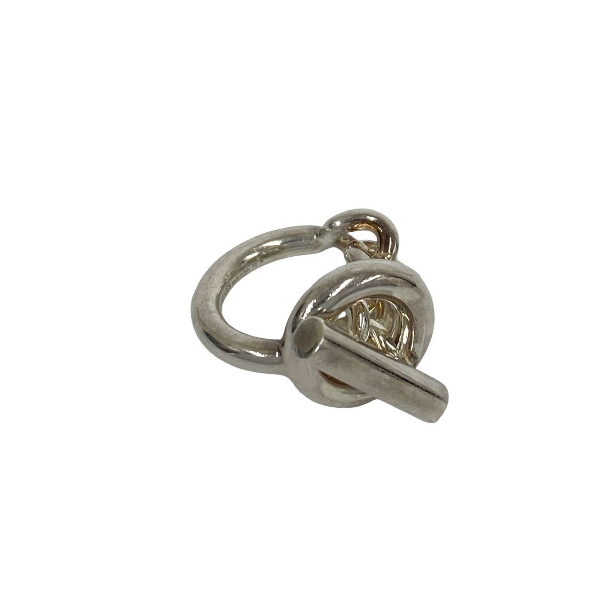 Hermes Silver Silver 925 Band Ring (Pre-Owned)