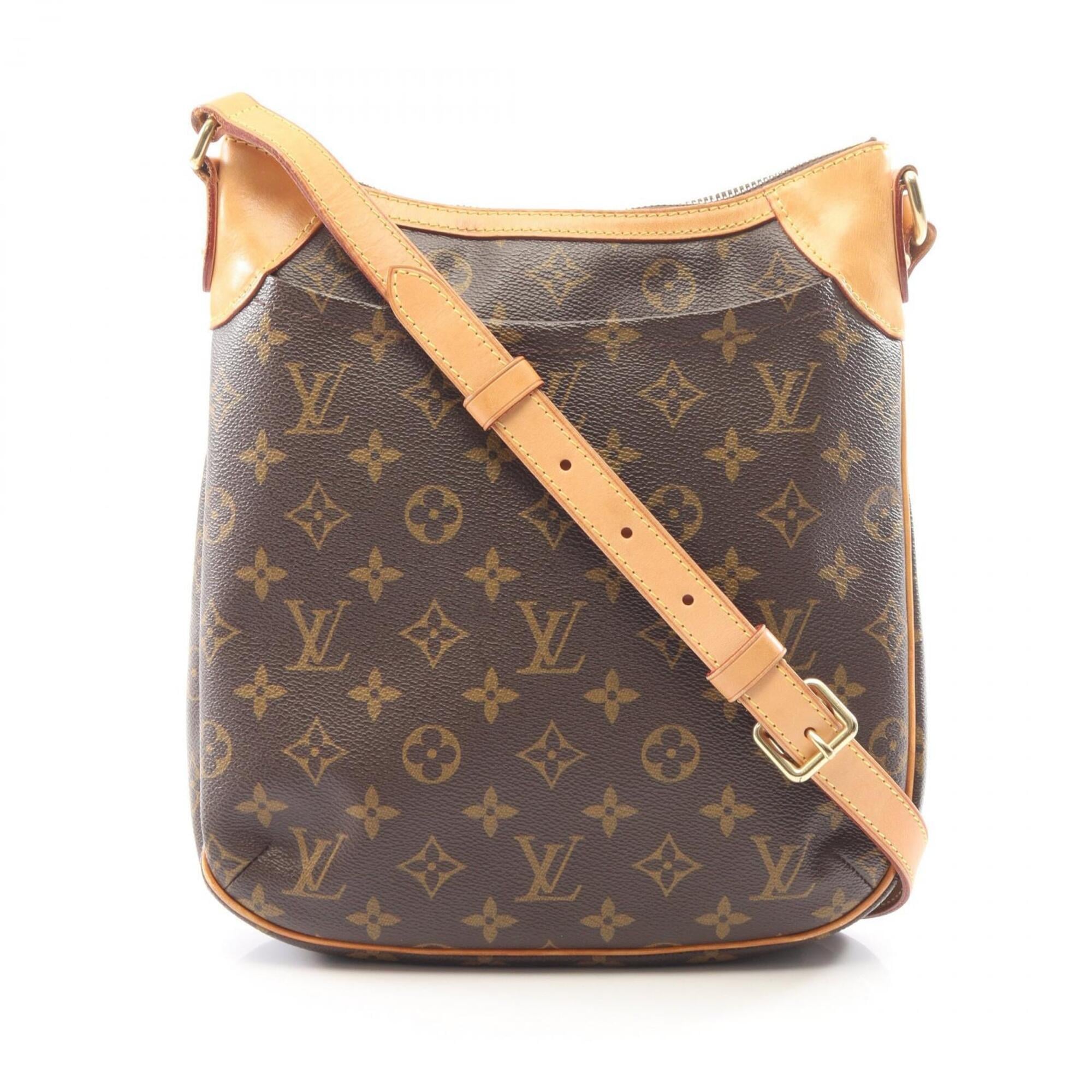 Louis Vuitton Brown Coated Canvas Leather Handbag Shoulder Bag (Pre-Owned)