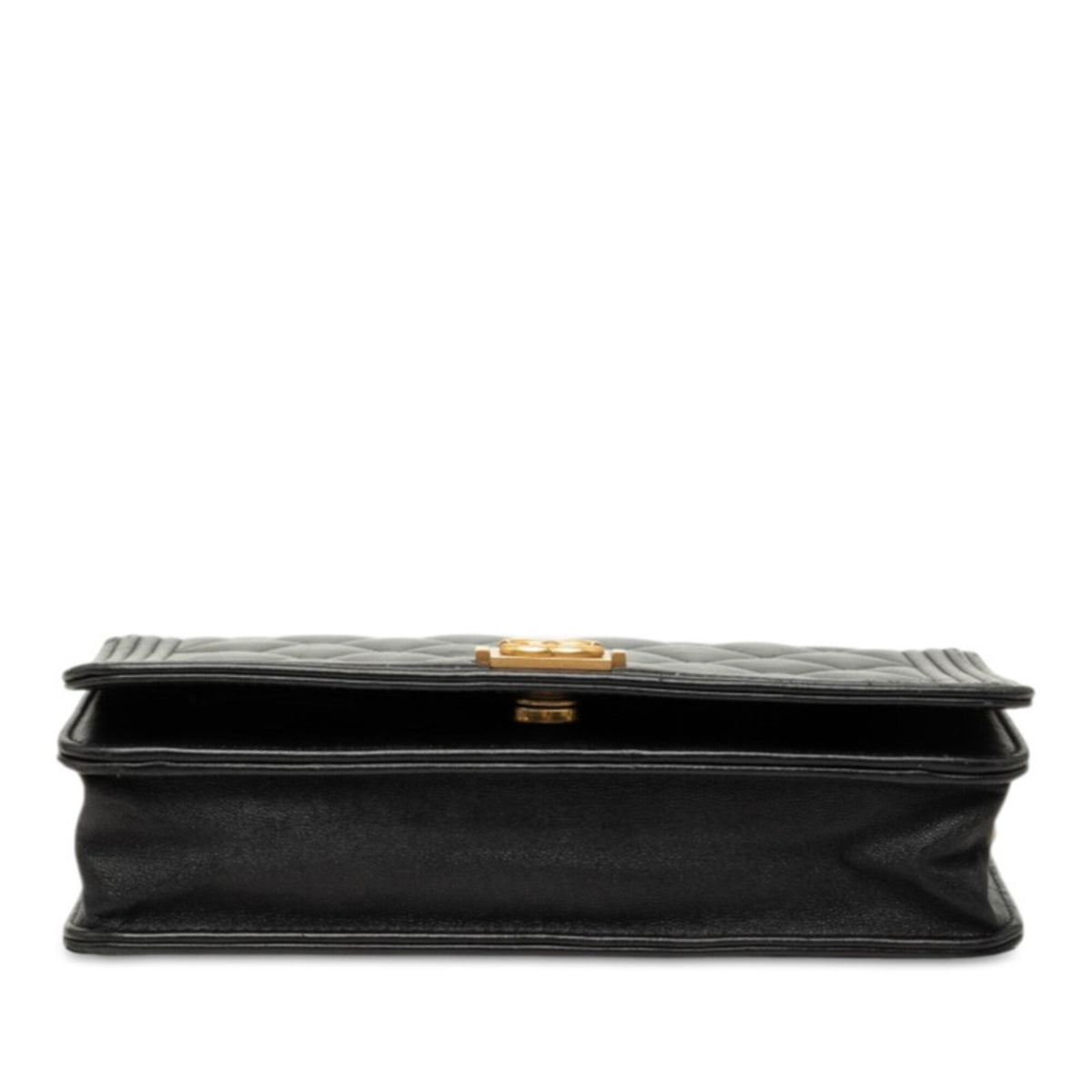 Chanel Boy Chanel Black Leather Chain/Shoulder Wallet (Pre-Owned)