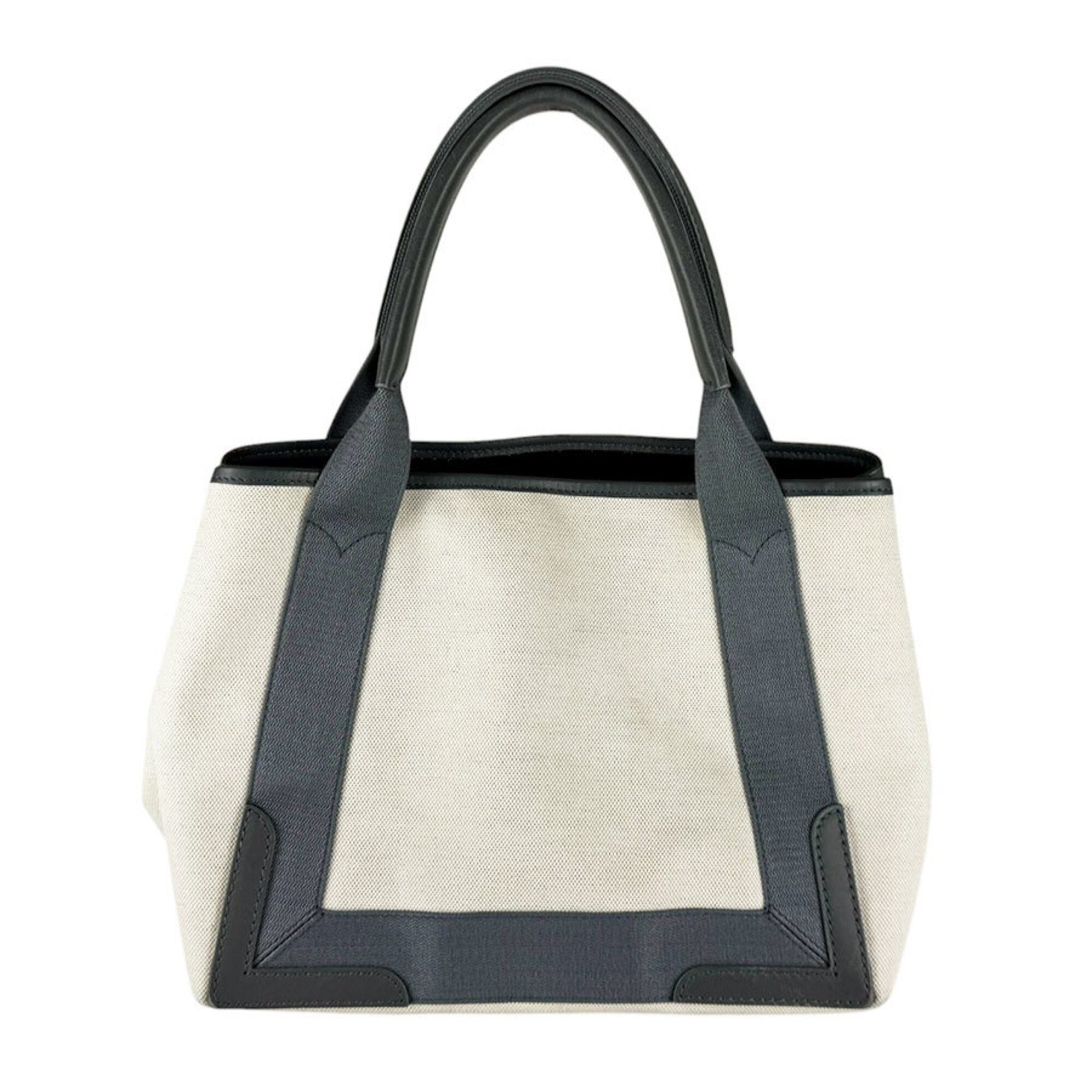 Balenciaga Gray Ivory Canvas Leather Handbag (Pre-Owned)