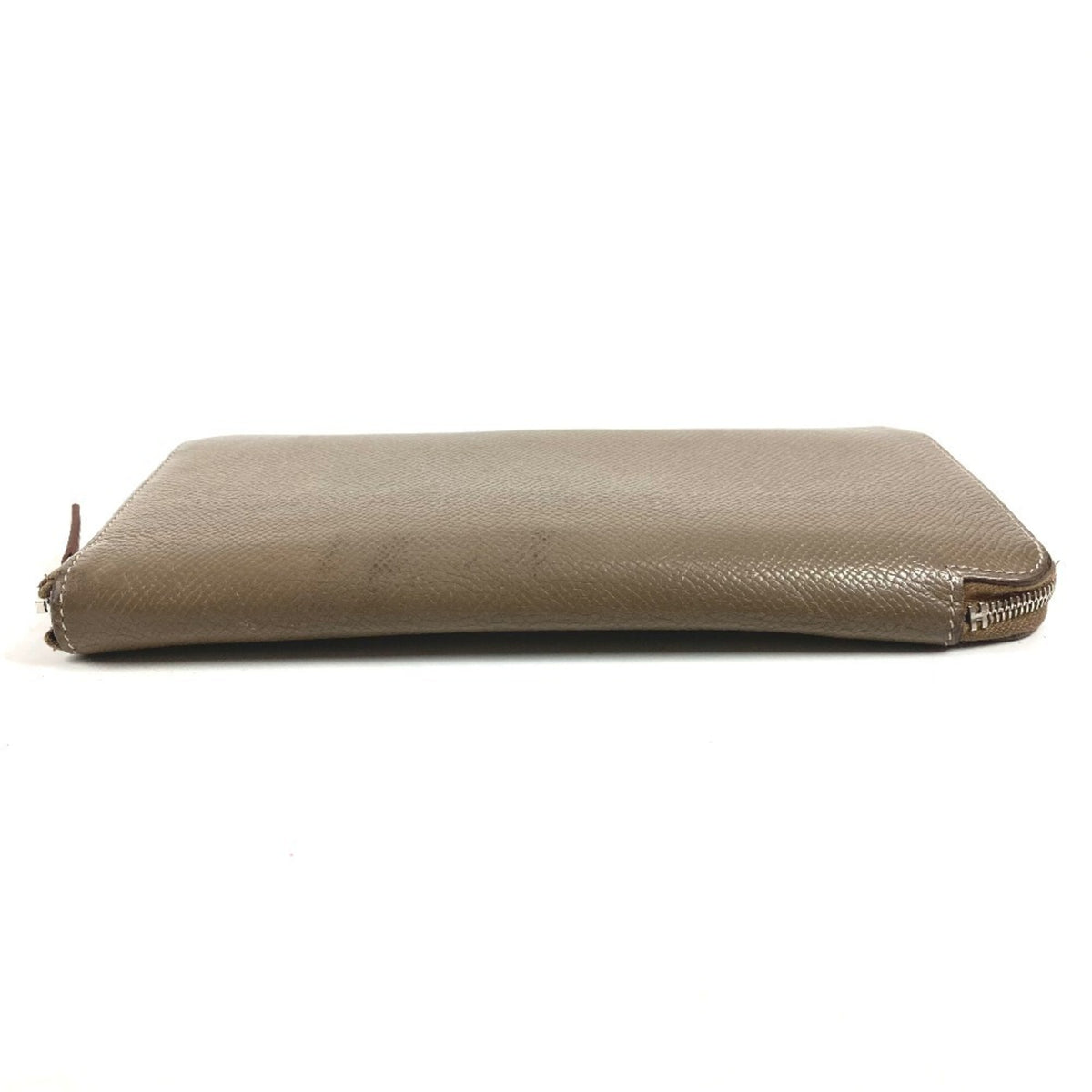 Hermes Silk'in Gray Epsom Leather Long Wallet (Bi-Fold) (Pre-Owned)