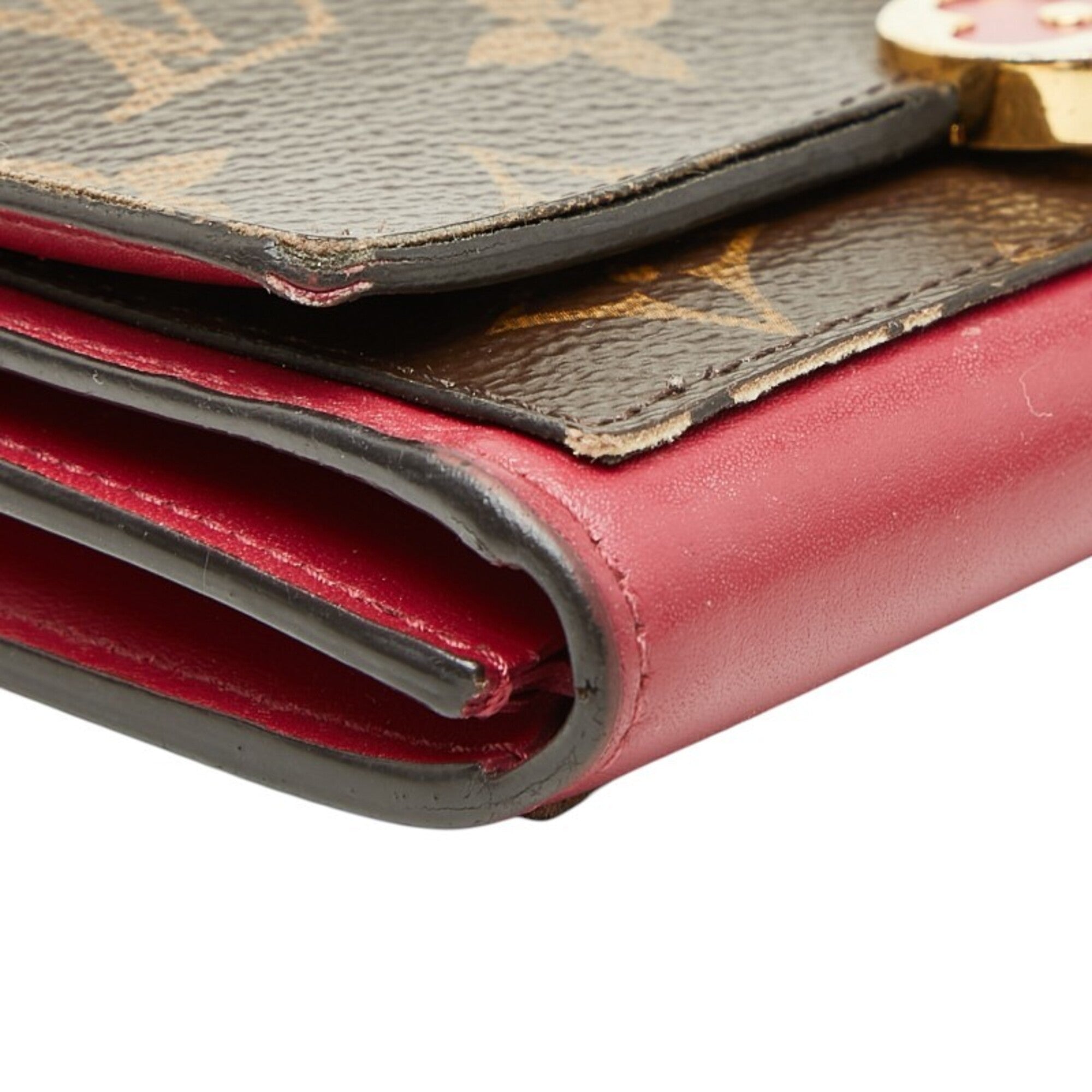 Louis Vuitton Brown Fuchsia Monogram Monogram Wallet (Bi-Fold) (Pre-Owned)