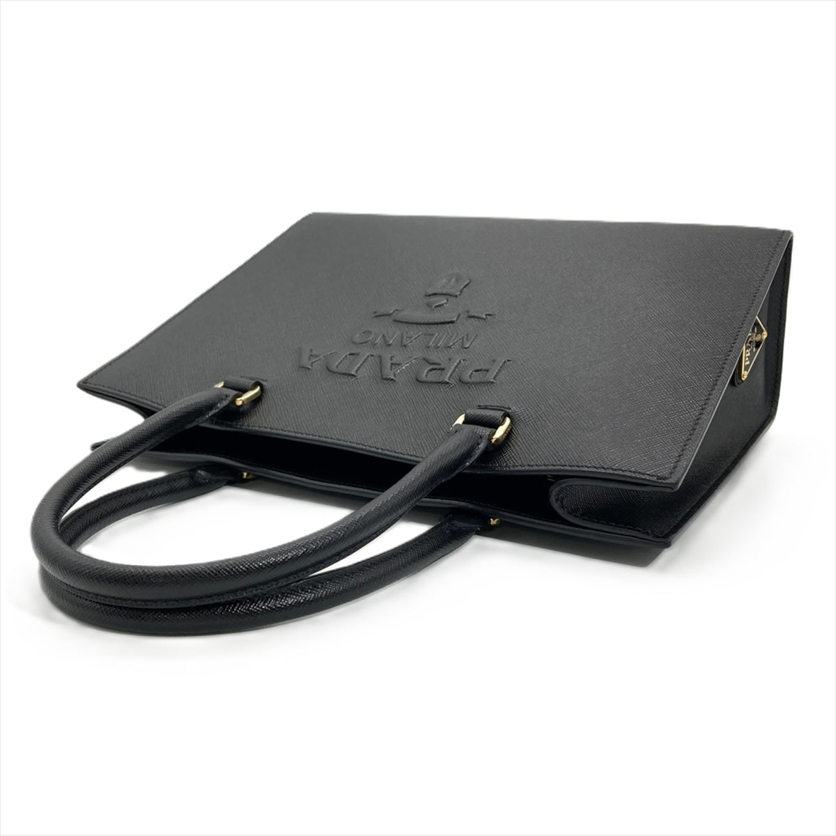 Prada Saffiano Black Saffiano Shoulder Bag (Pre-Owned)