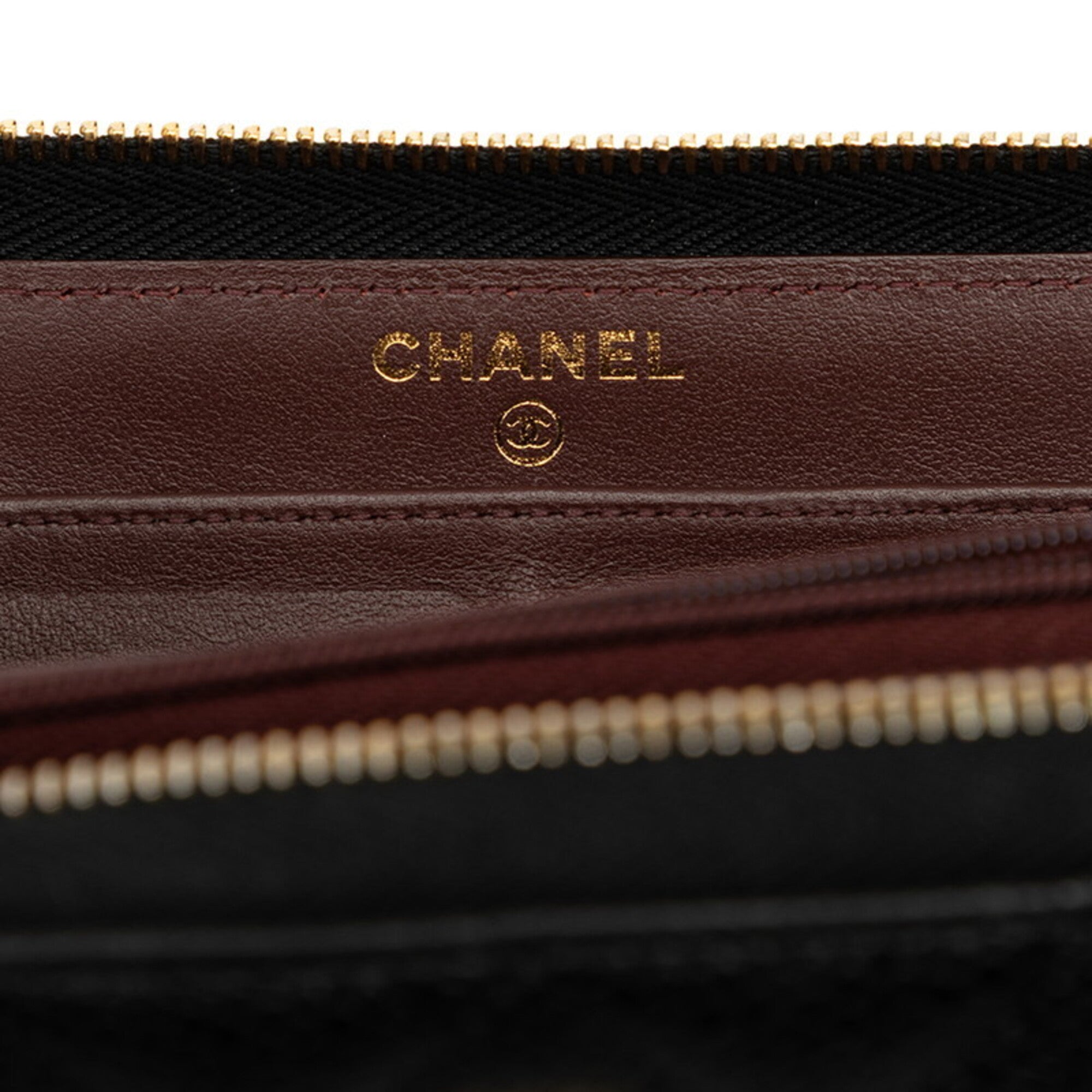 Chanel Black Bordeaux Grained Calfskin Coin Purse/Coin Case (Pre-Owned)