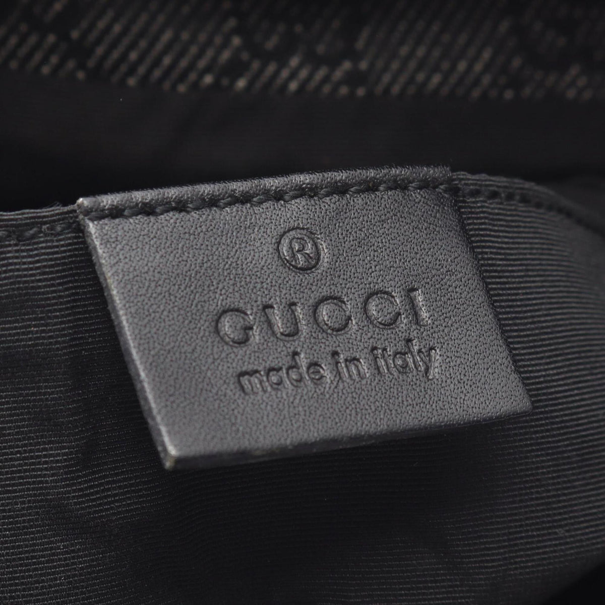 Gucci Navy Canvas Leather Handbag Shoulder Bag (Pre-Owned)