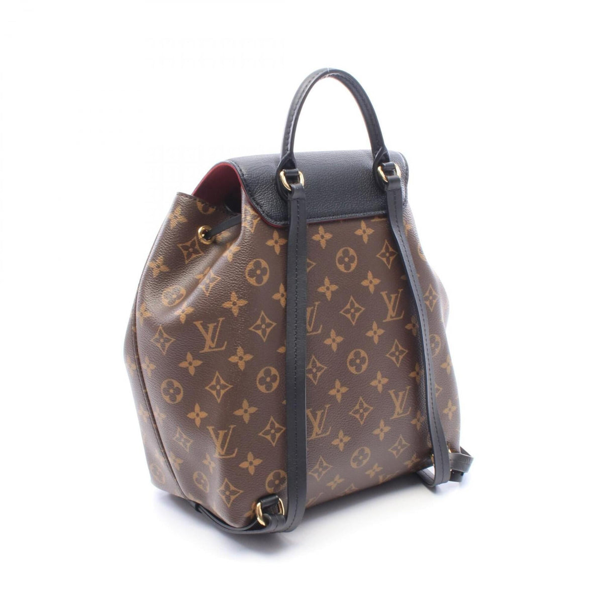 Louis Vuitton Black Brown Pvc Leather Backpack Handbag (Pre-Owned)