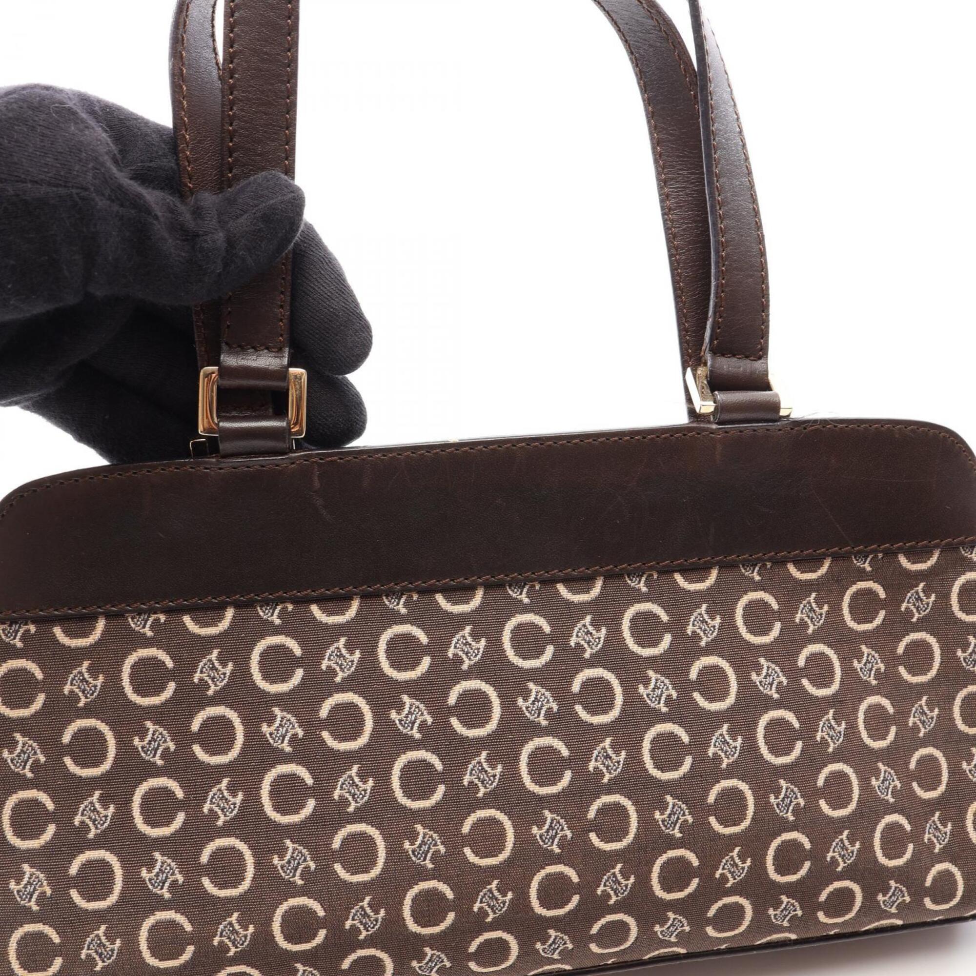 Celine Brown Canvas Leather Handbag (Pre-Owned)
