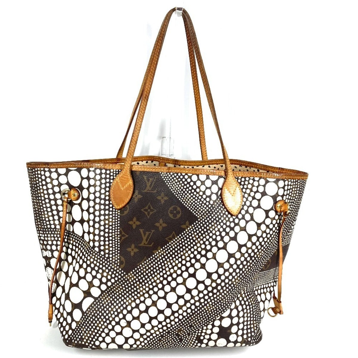 Louis Vuitton Brown White Monogram Canvas Shoulder Bag Tote Bag (Pre-Owned)