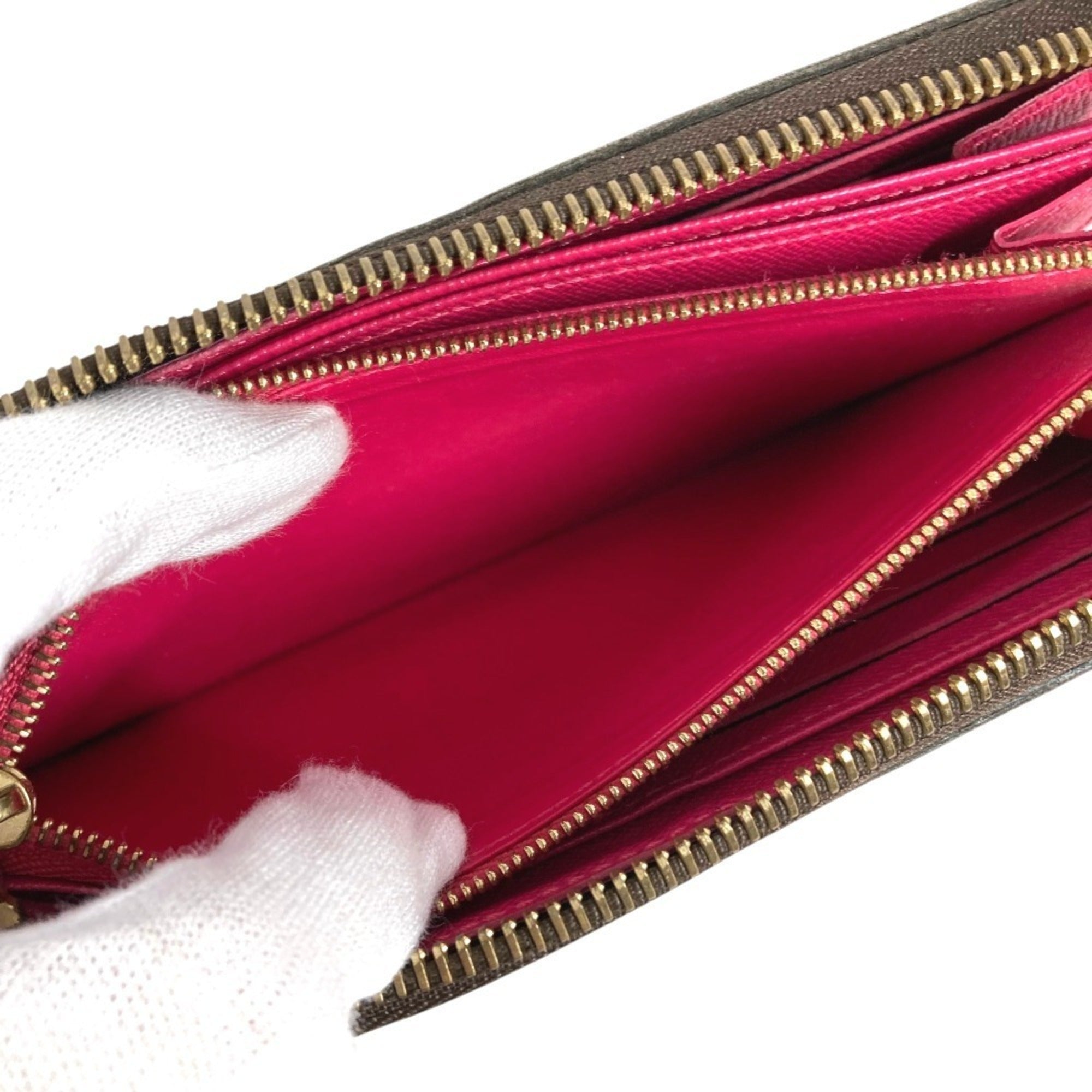 Louis Vuitton Brown Pink Monogram Canvas Long Wallet (Bi-Fold) (Pre-Owned)