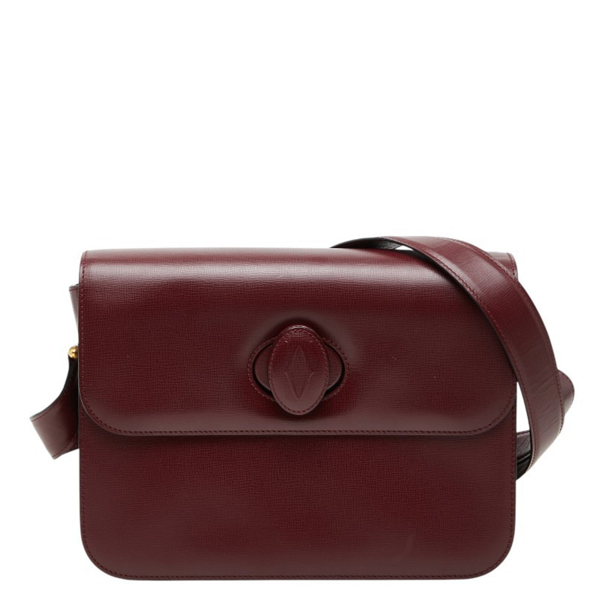 Cartier Bordeaux Wine Red Leather Shoulder Bag (Pre-Owned)