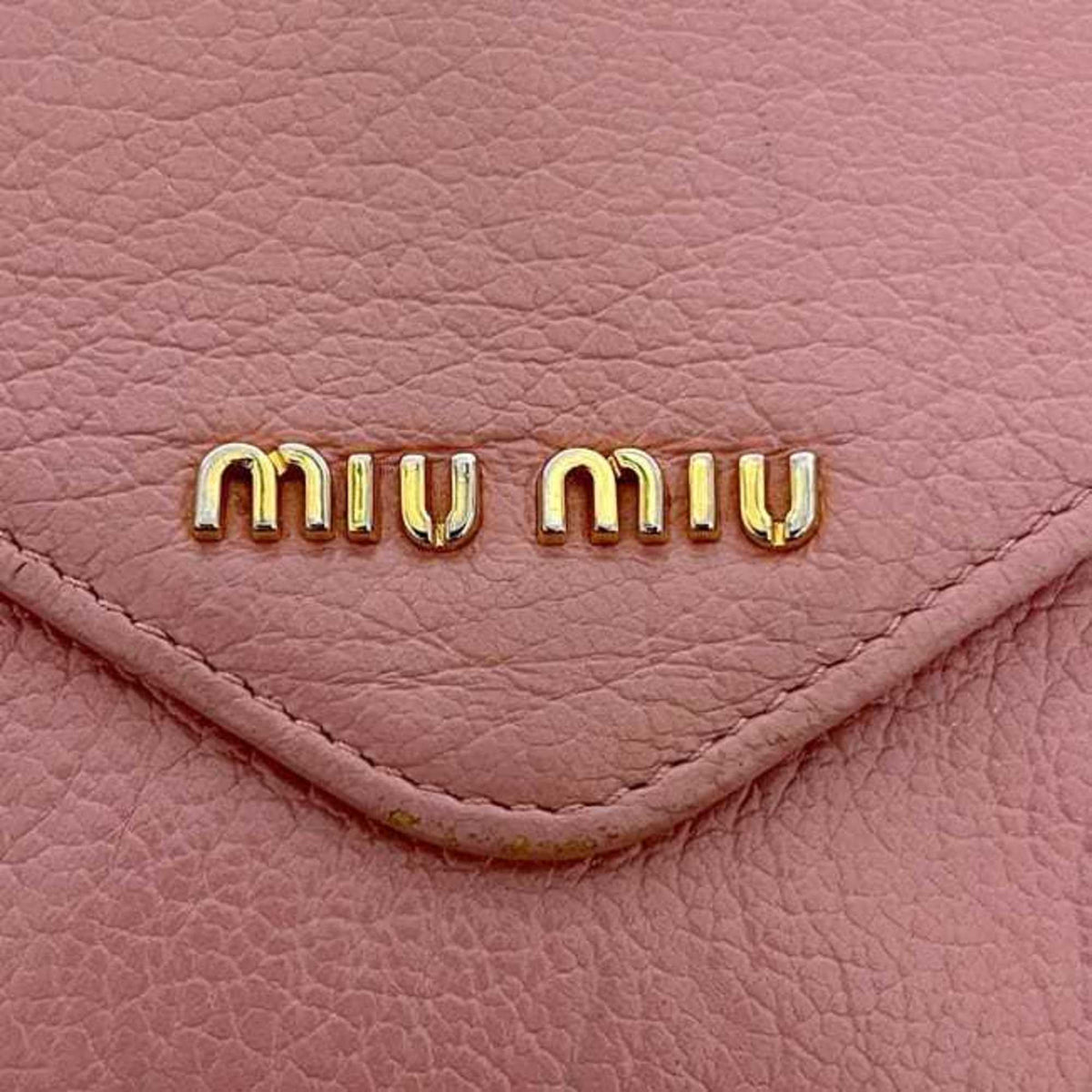 Miu Miu Pink Leather Long Wallet (Bi-Fold) (Pre-Owned)