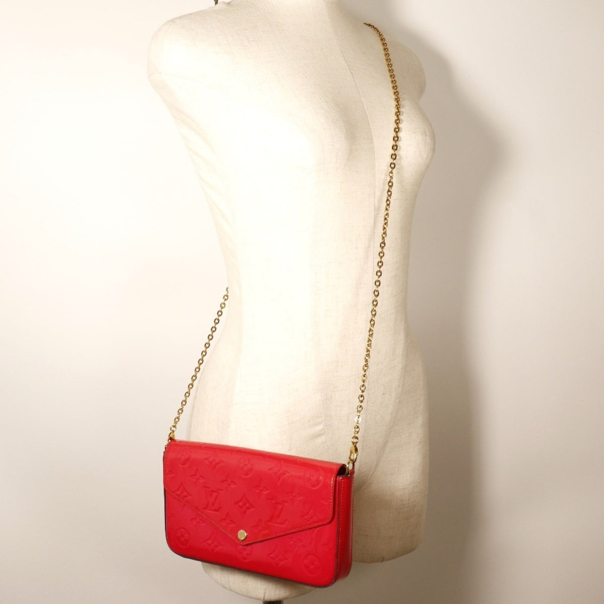 Louis Vuitton Monogram Vernis Hot Pink Monogram Vernis Chain/Shoulder Wallet (Pre-Owned)