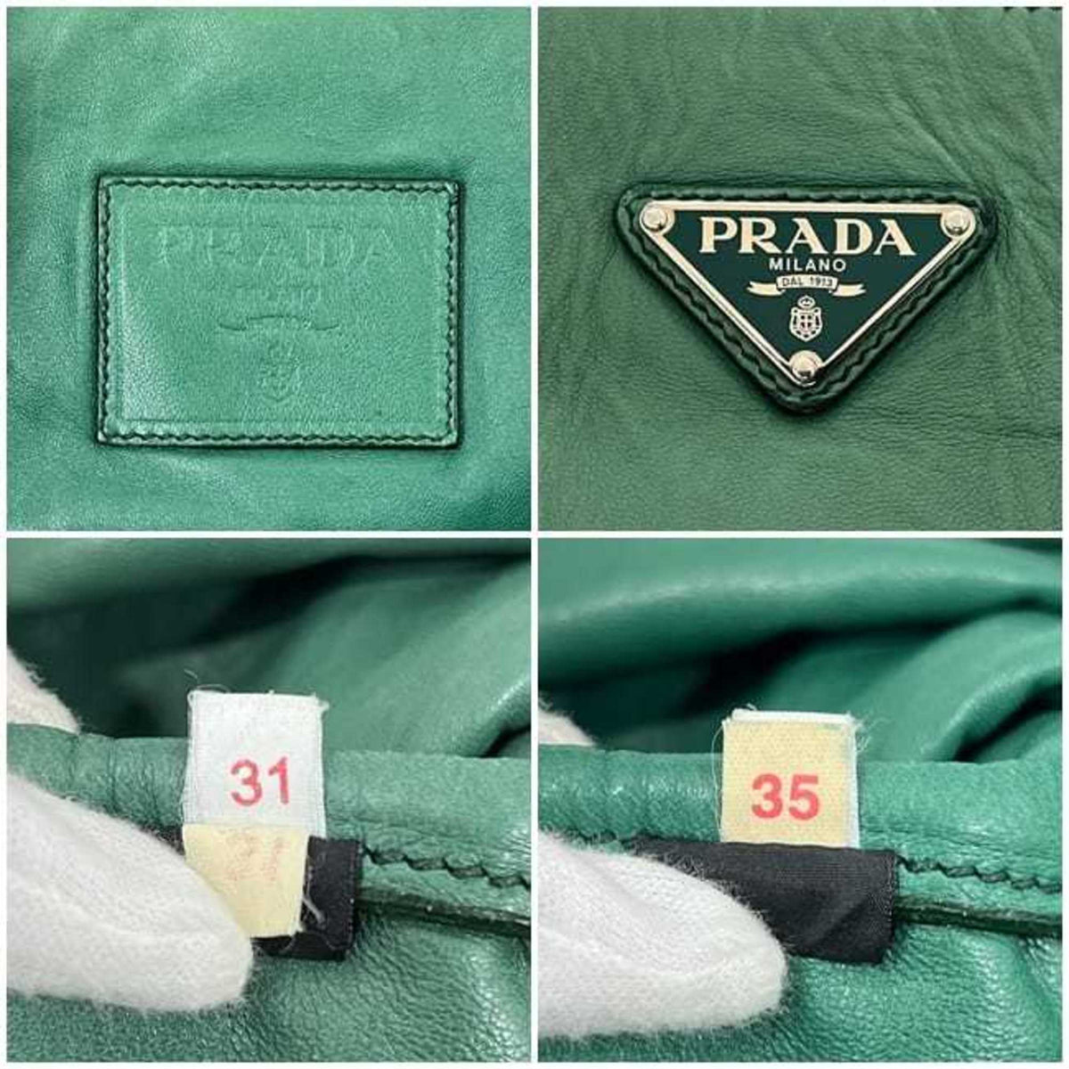 Prada Green Leather Eco-Bag Tote Bag (Pre-Owned)