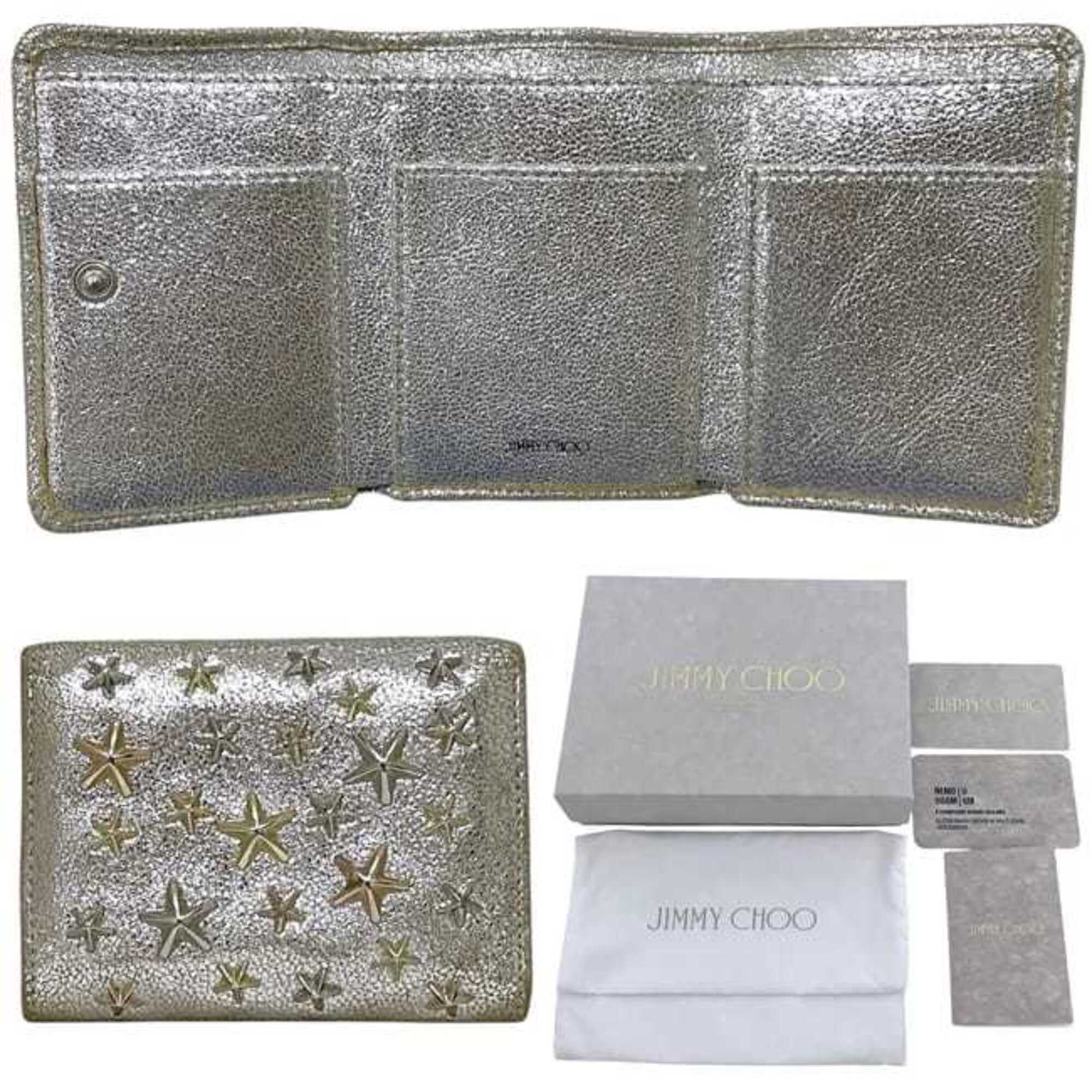 Jimmy Choo Gold Leather Wallet (Tri-Fold) (Pre-Owned)
