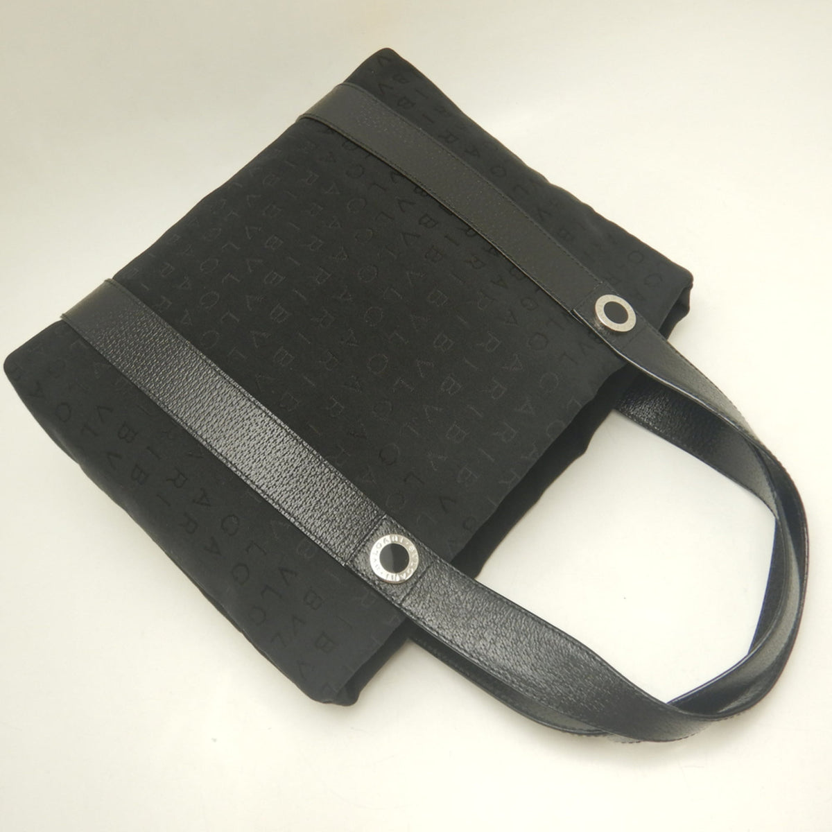 Bvlgari Black Canvas Leather Tote Bag (Pre-Owned)