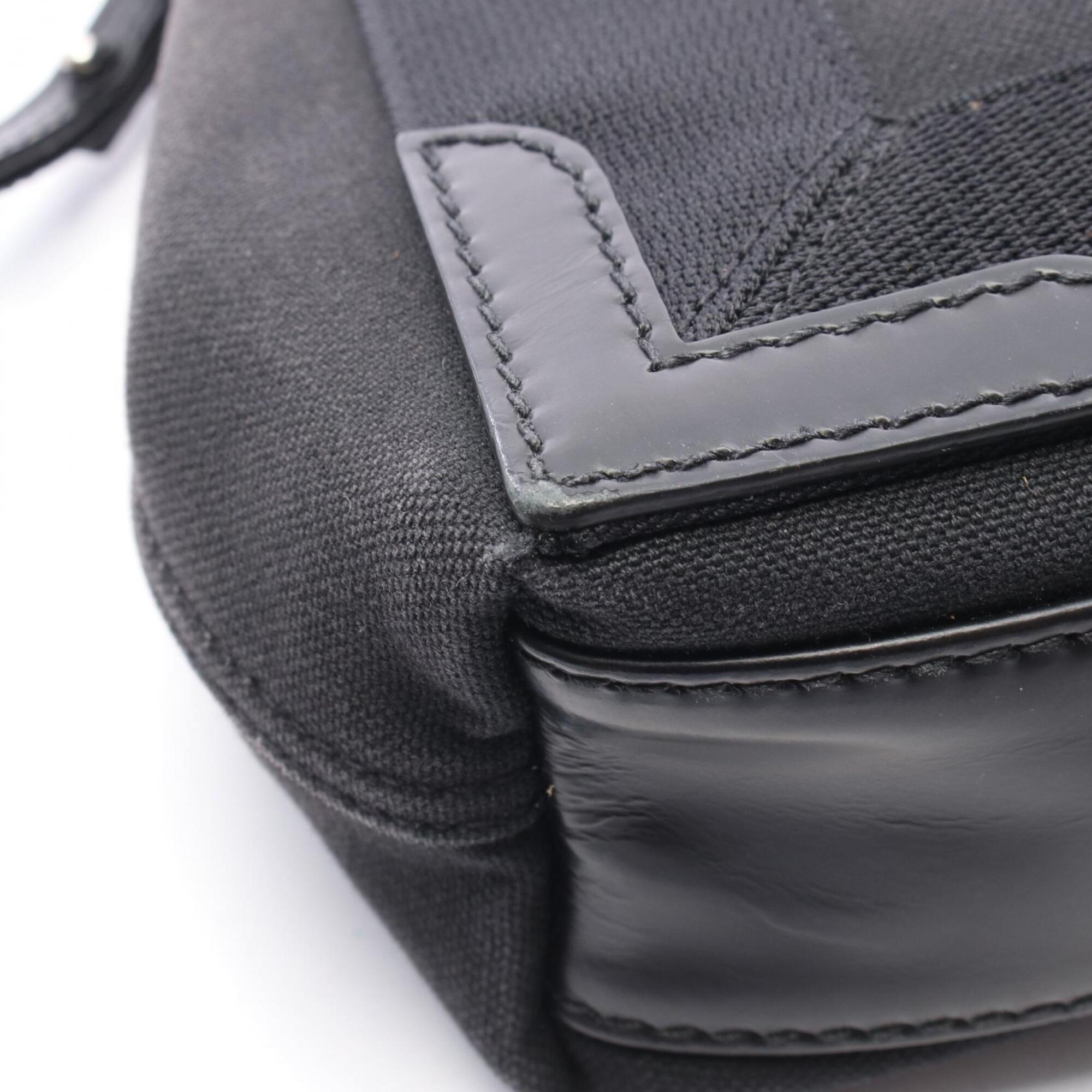 Balenciaga Black Canvas Leather Handbag Pouch (Pre-Owned)