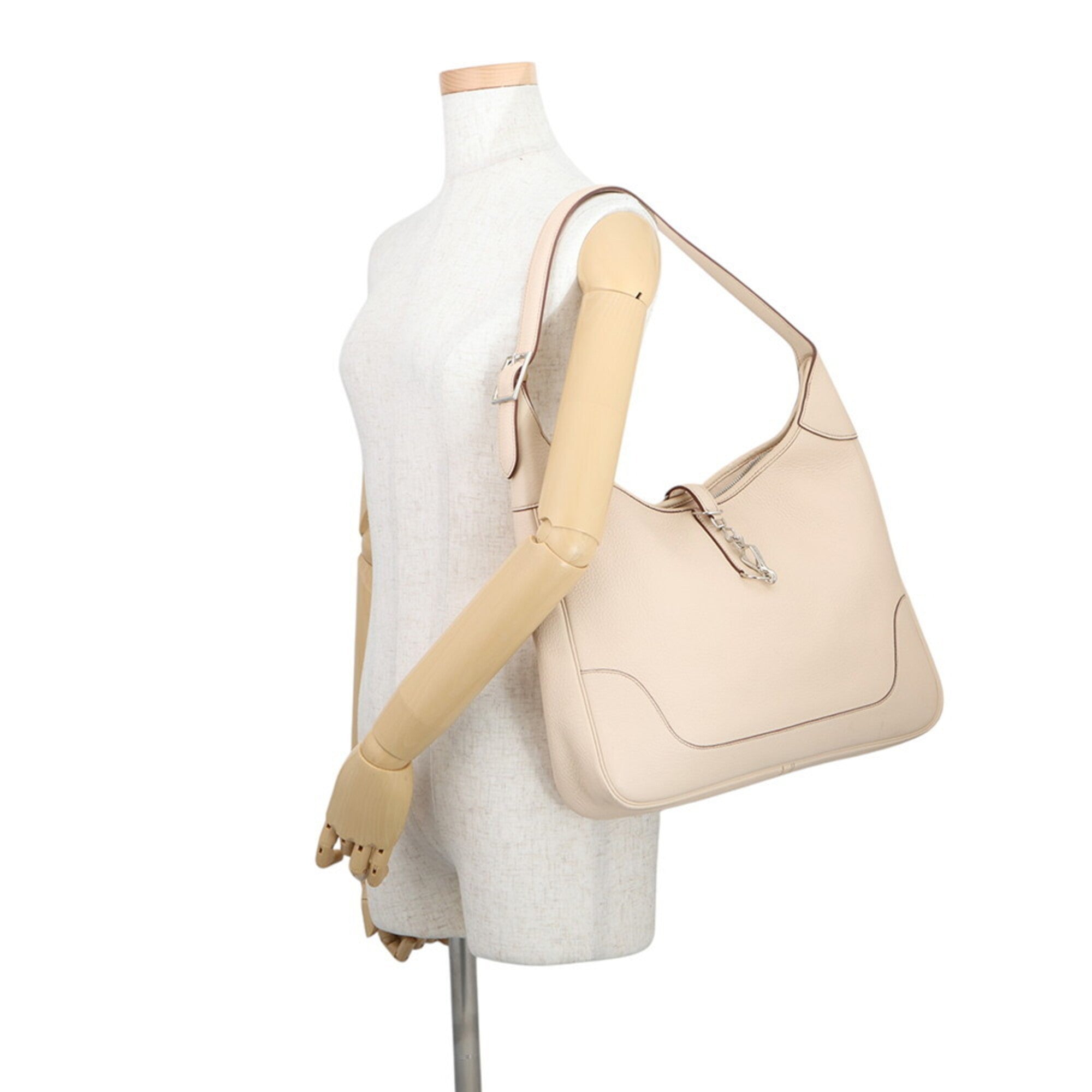 Hermes Ivory Ivory Handbag Shoulder Bag (Pre-Owned)