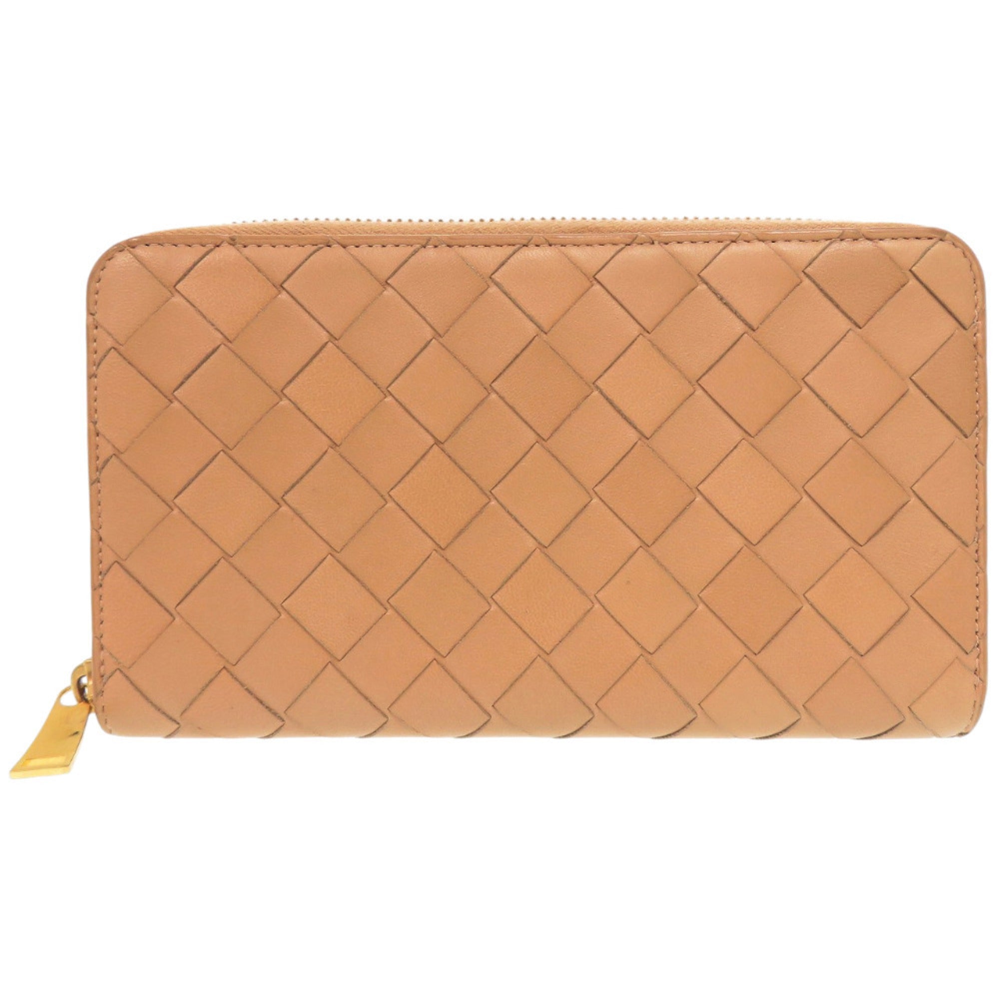 Bottega Veneta Beige Intrecciato Long Wallet (Bi-Fold) (Pre-Owned)