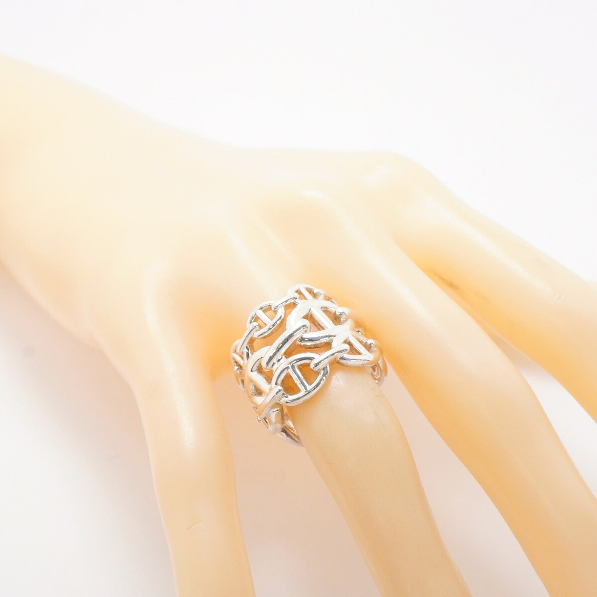 Hermes Silver 925 Band Ring (Pre-Owned)