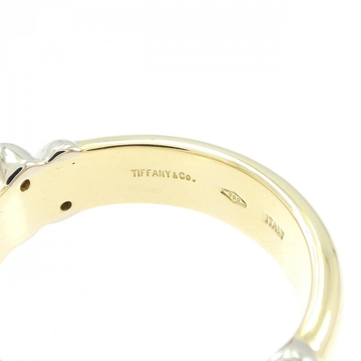 Tiffany White Gold Yellow Gold Yellow Gold (18K) White Gold (18K) Band Ring (Pre-Owned)